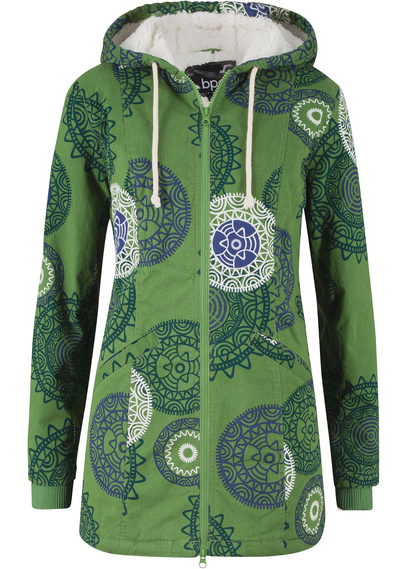 Parka imprimée en coton à capuche