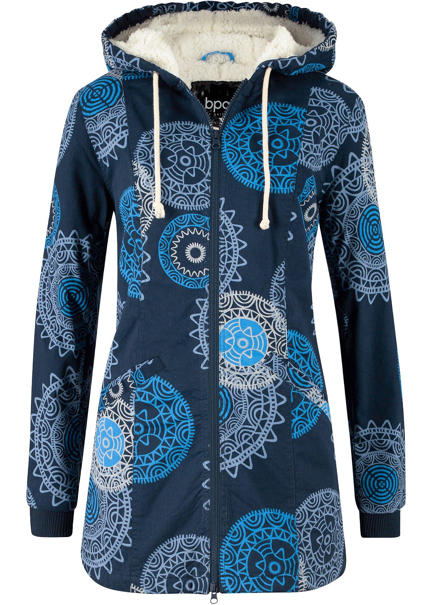 Parka imprimée en coton à capuche