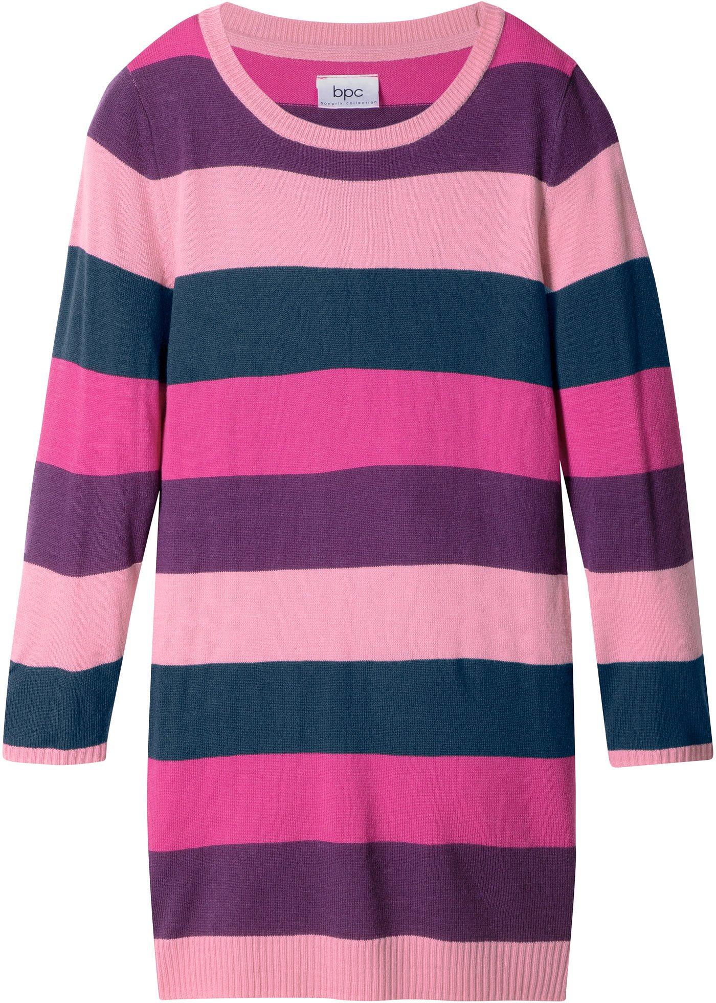 Robe en maille à rayures color block fille