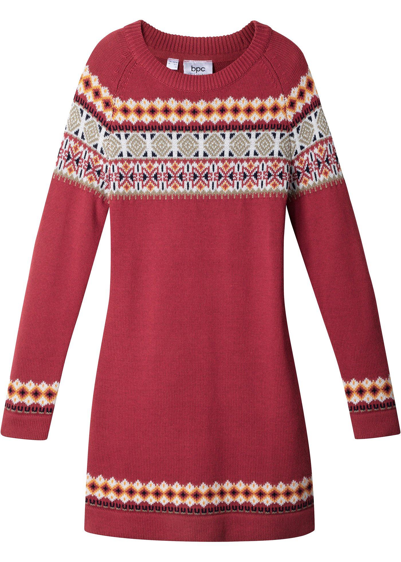 Robe en maille à motif norvégien fille