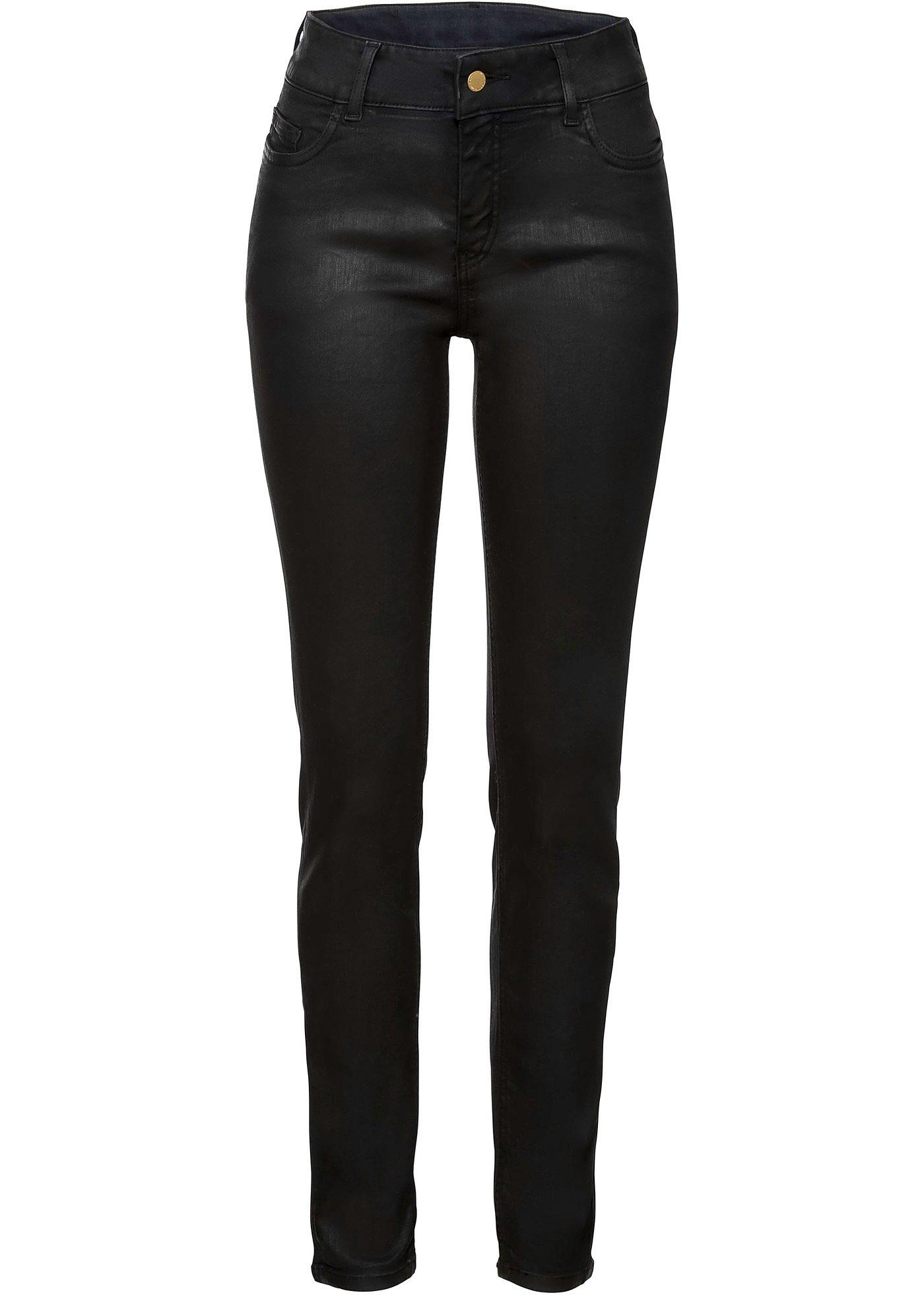 Pantalon extensible enduit, taille courte