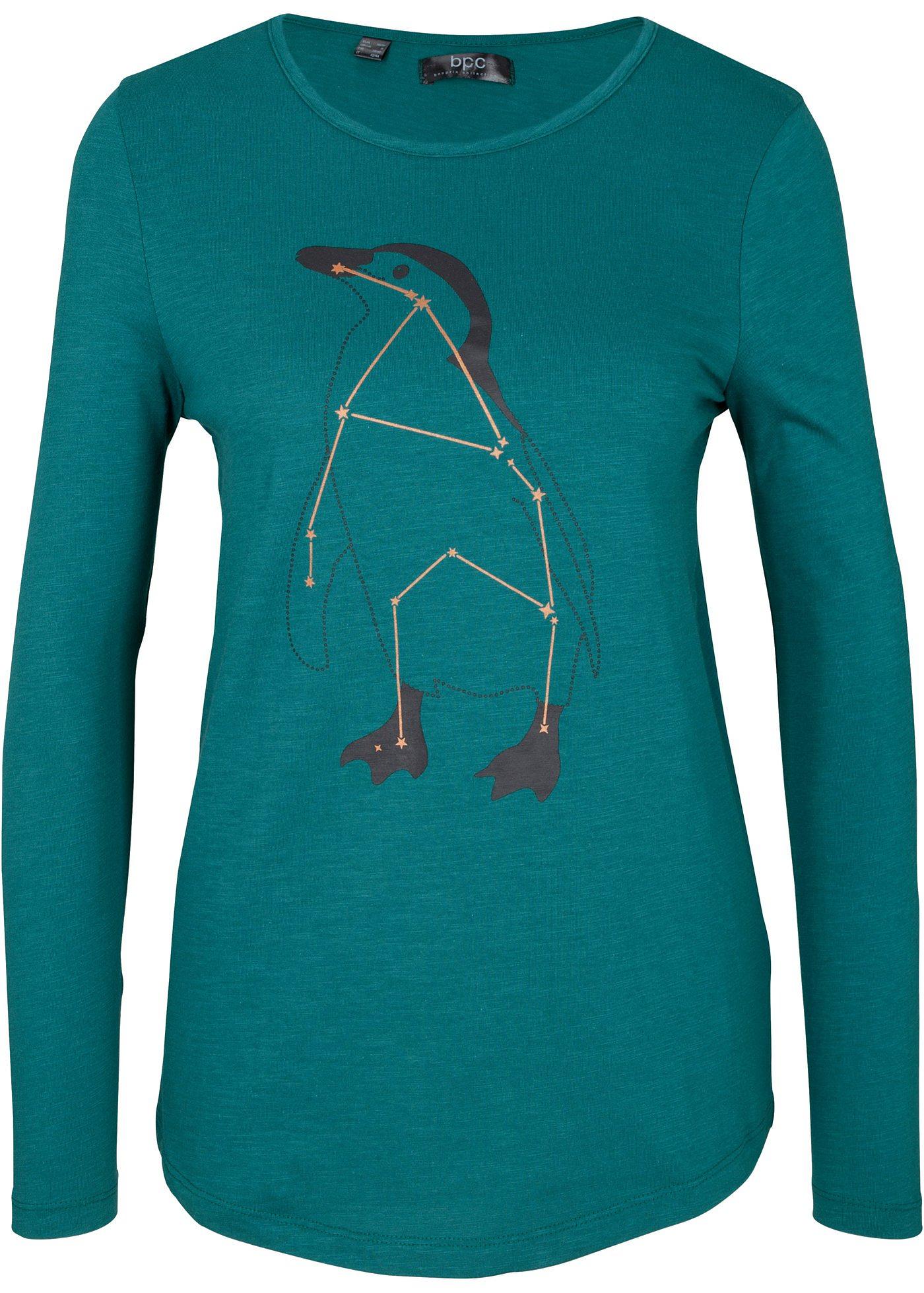 T-shirt long coton à motif constellation animal, manches longues