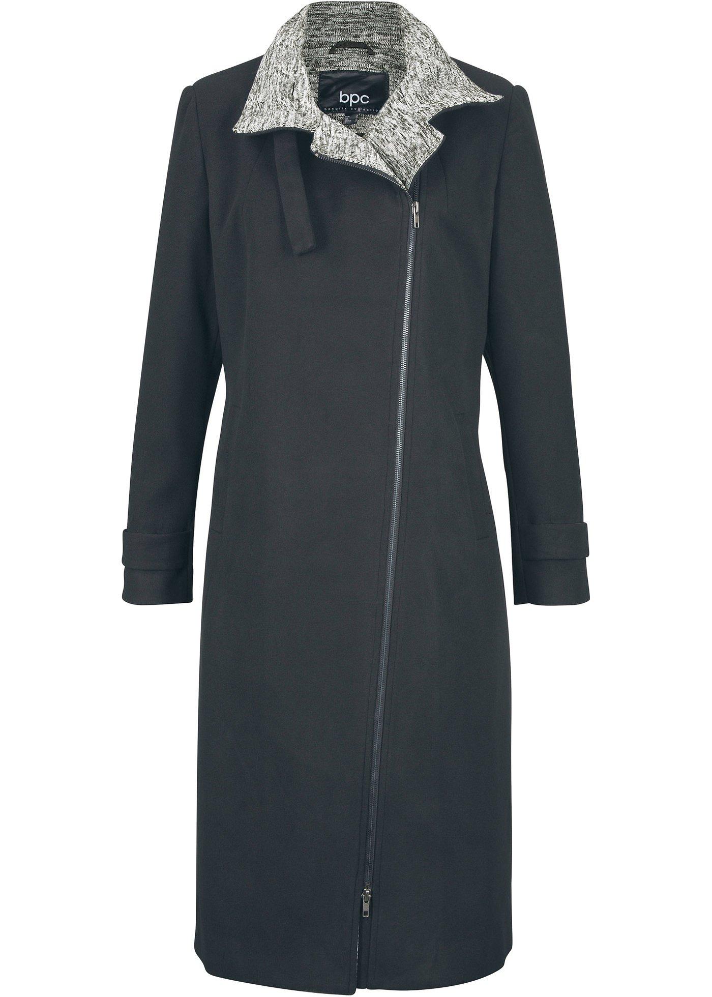 Manteau court avec fermeture zippée asymétrique