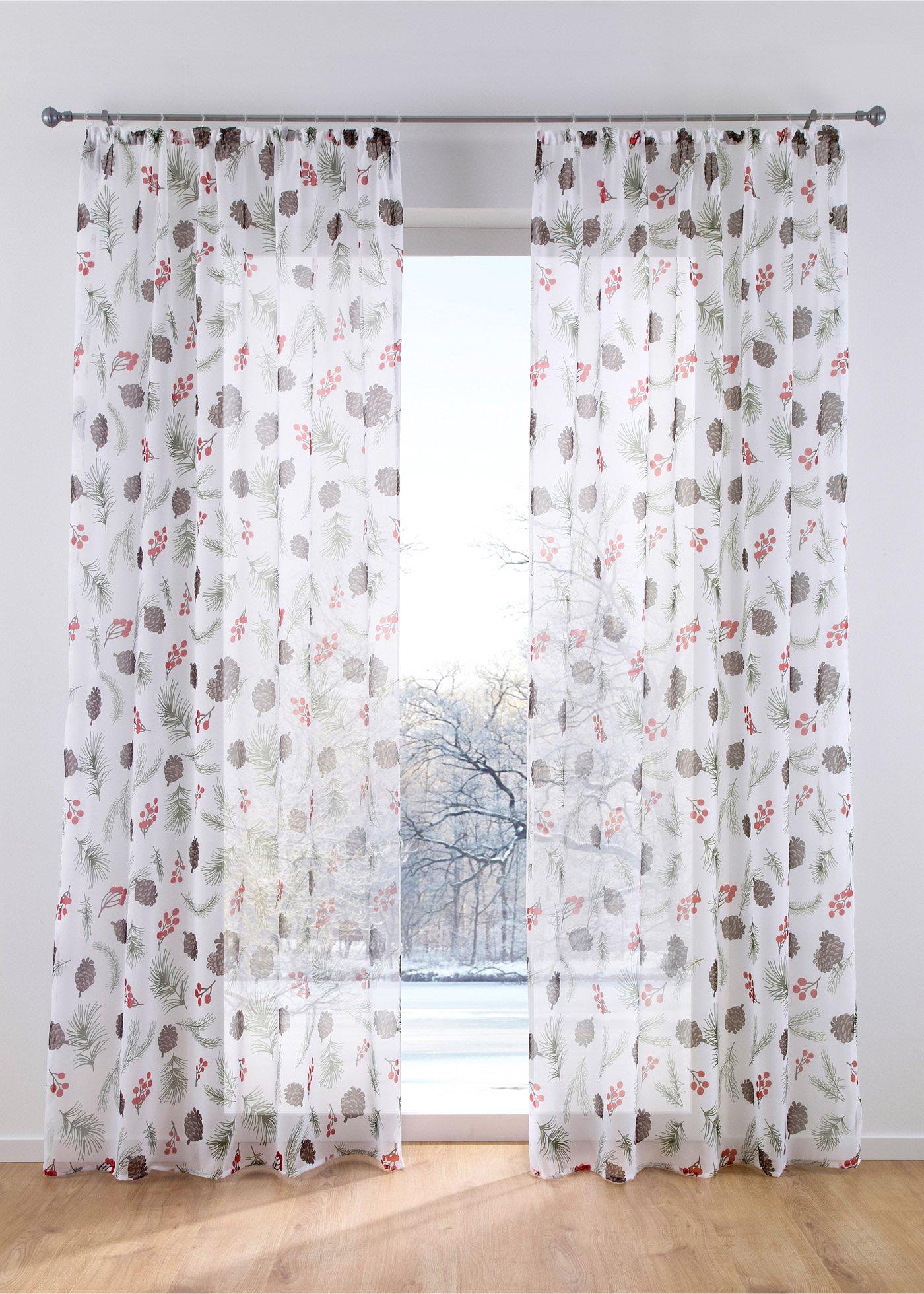 Voilage transparent imprimé (1 pce.)