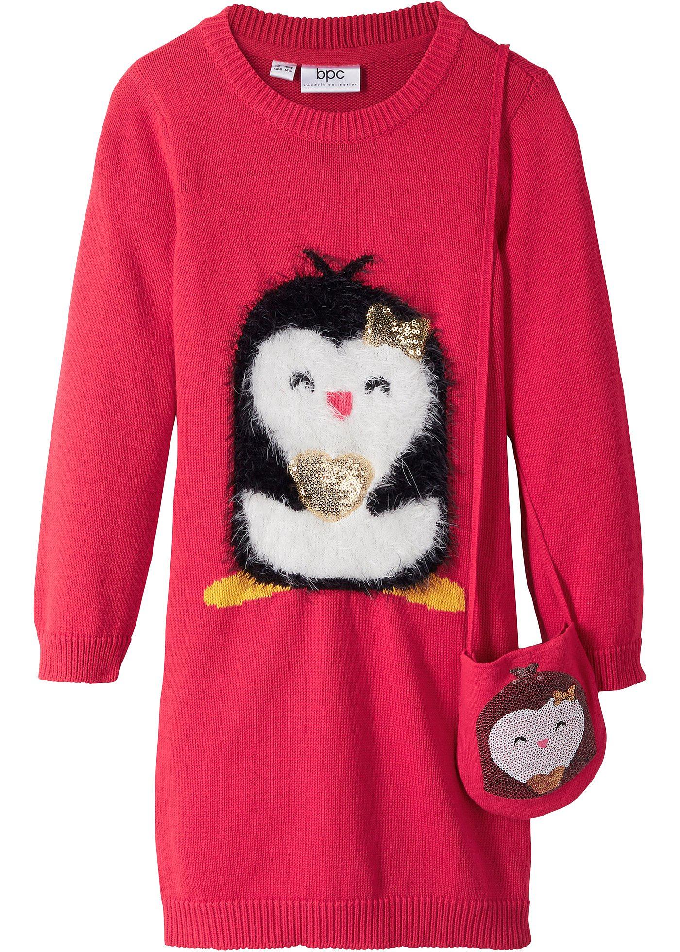 Robe en maille fille avec sac (Ens. 2 pces.)