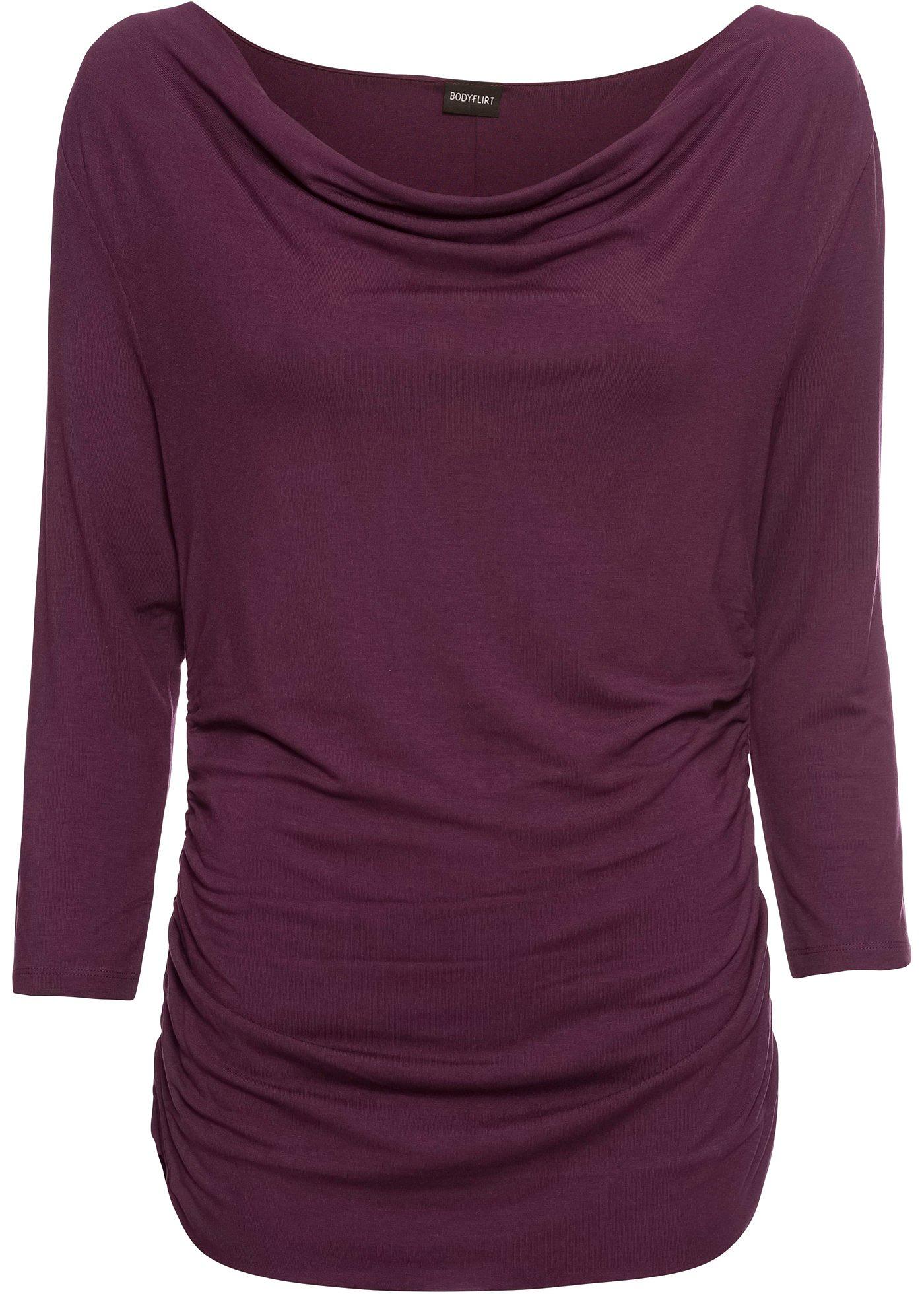 T-shirt à manches 3/4 avec encolure bénitier