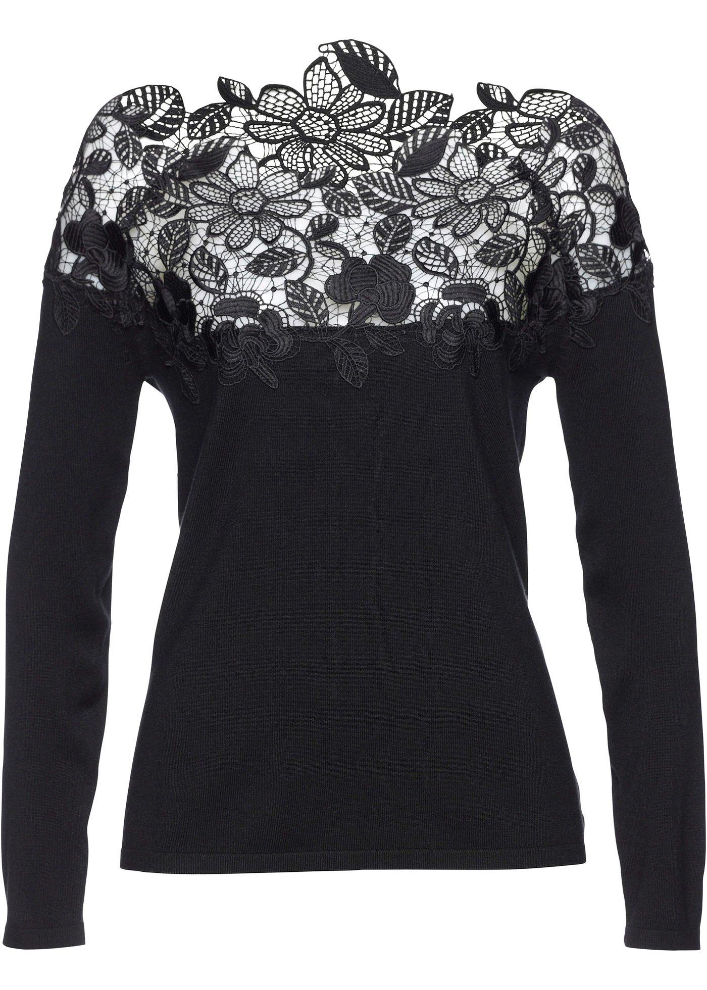 Pull à détail dentelle