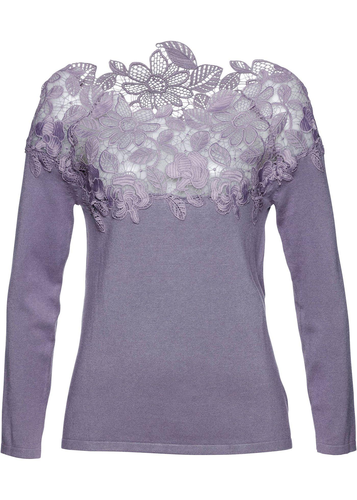 Pull à détail dentelle