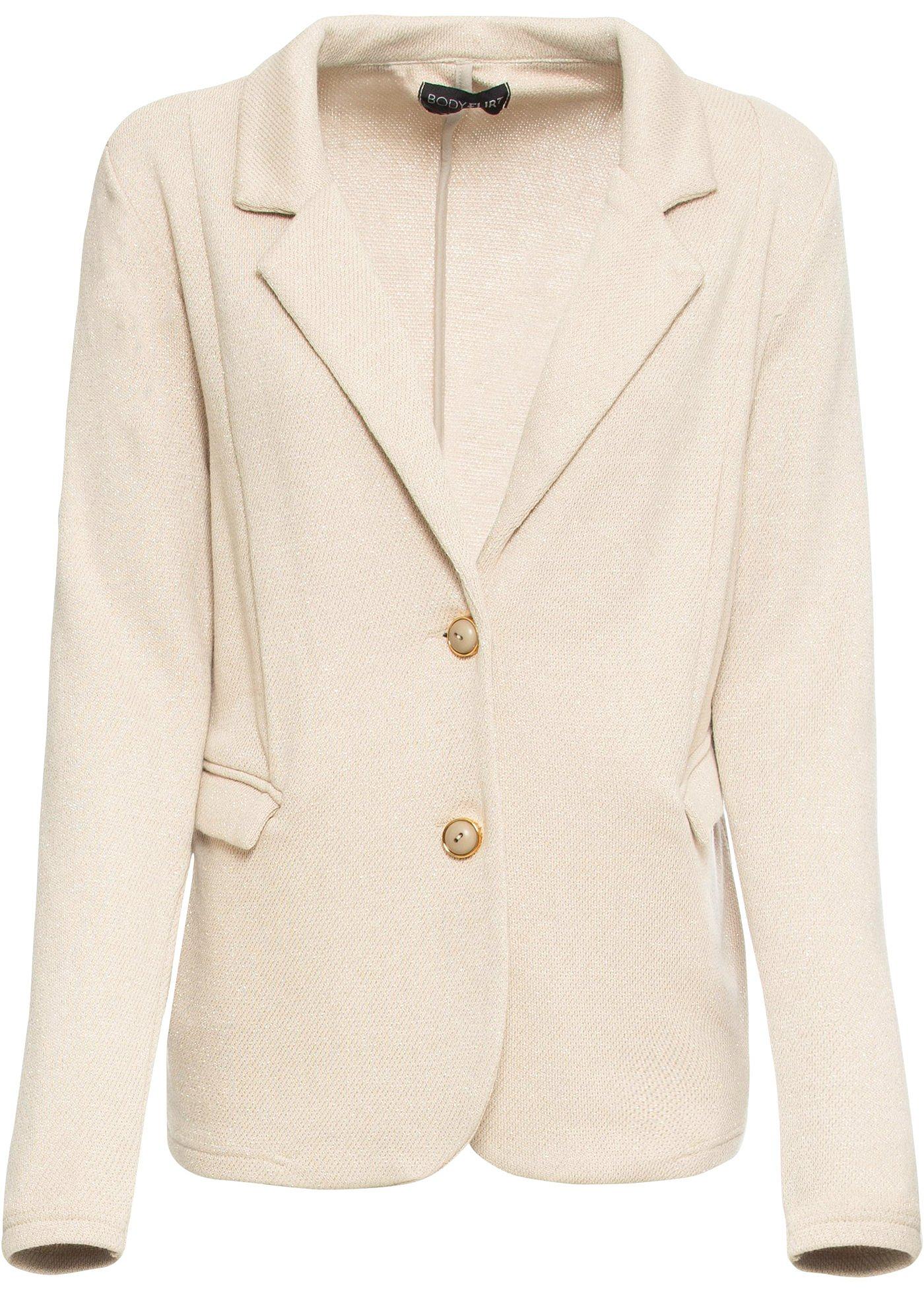 Blazer sweat avec fil brillant, manches longues