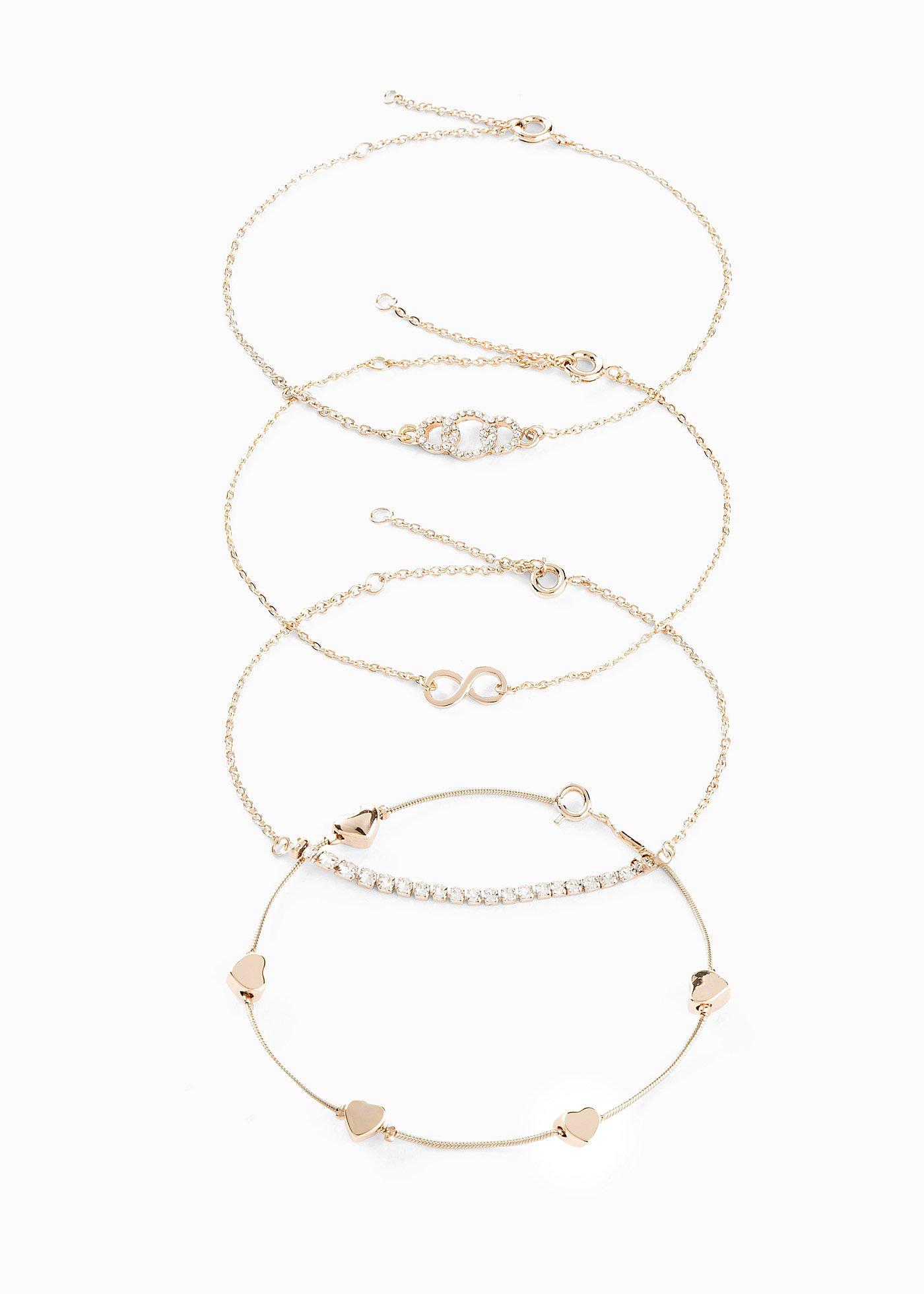 Bracelets ornés de cristaux (Ens. 4 pces.)