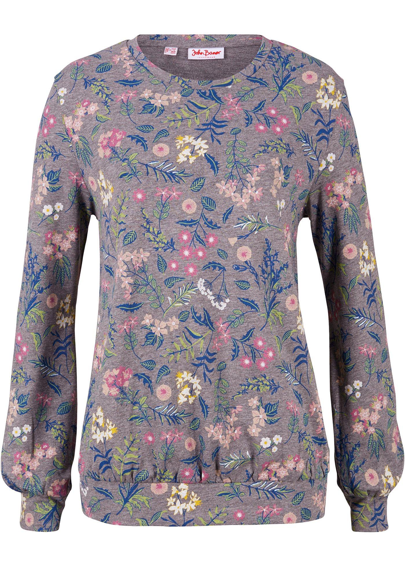 Sweat-shirt imprimé à manches larges