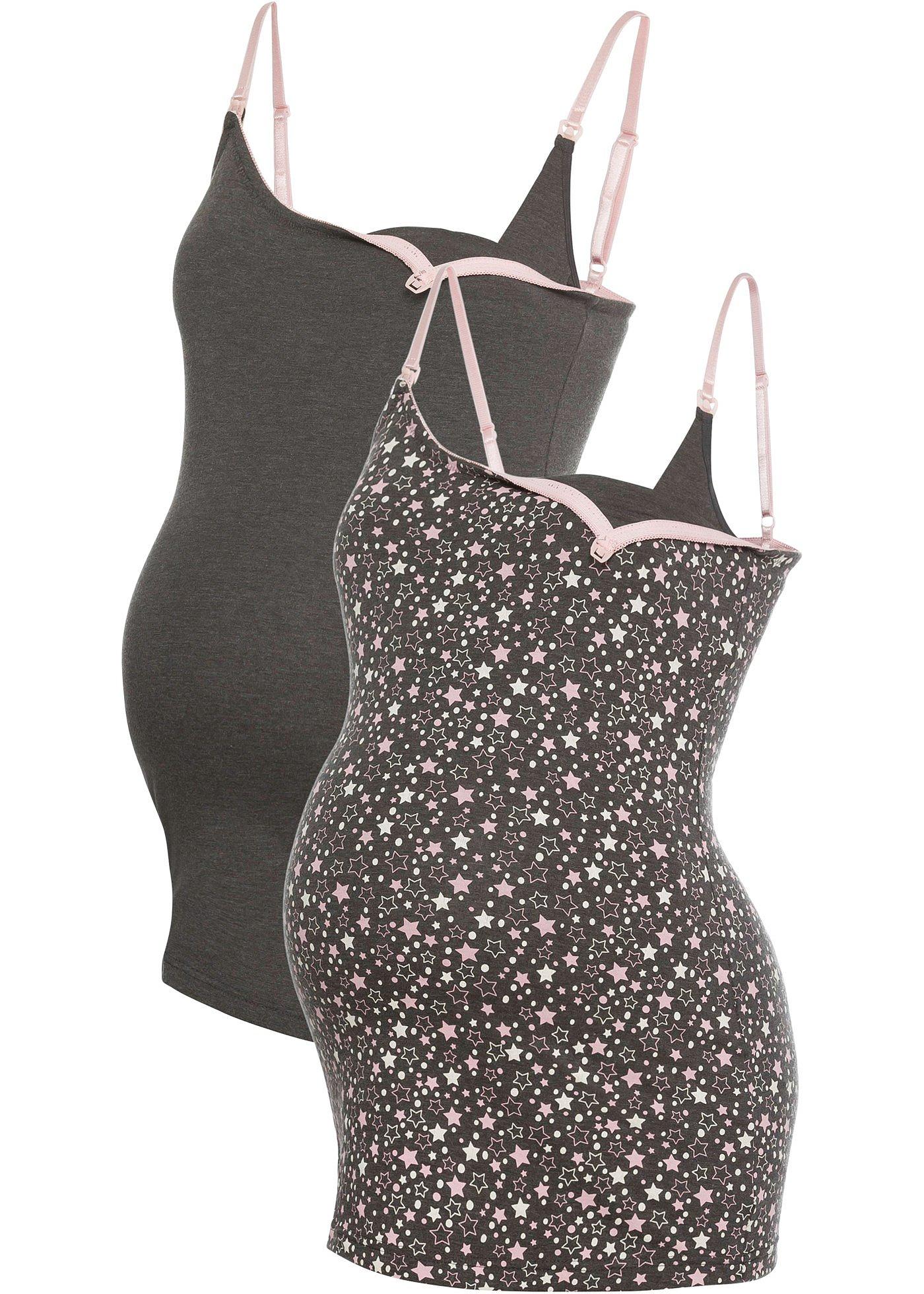 Lot de 2 tops d'allaitement en coton bio