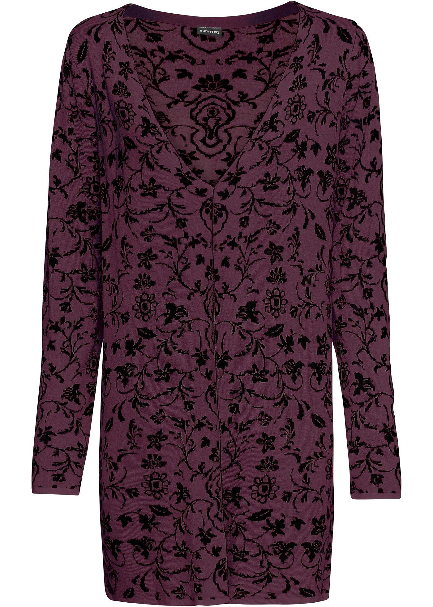 Gilet long en maille jacquard de BODYFLIRT avec motifs doux tricotés. Matière douillette et agréable à porter. Long. env. 80 cm.