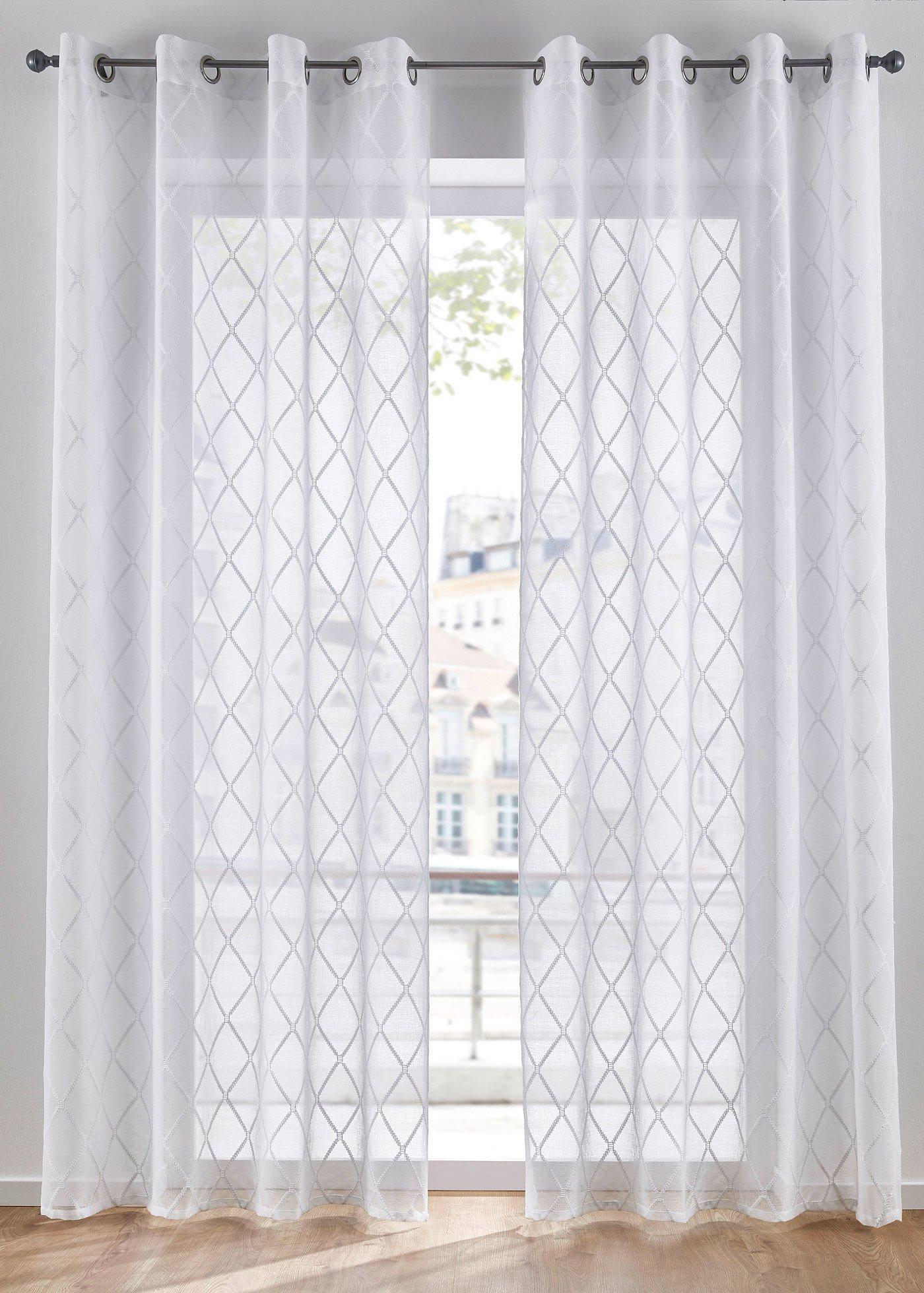 Voilage uni jacquard (1 pce.)