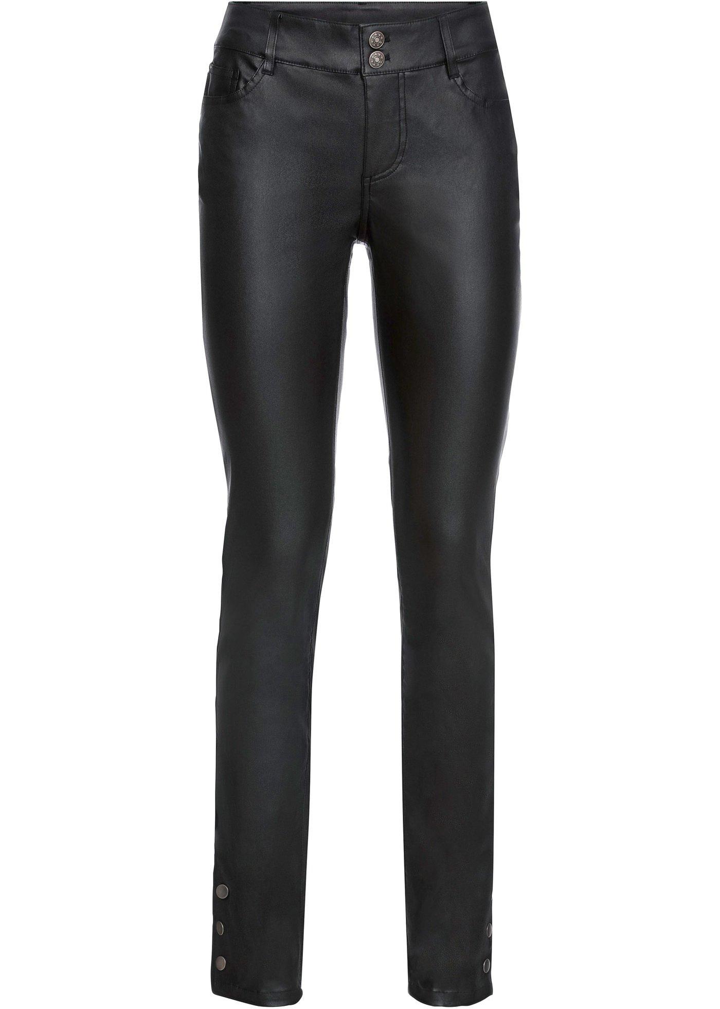 Pantalon en synthétique imitation cuir avec boutons