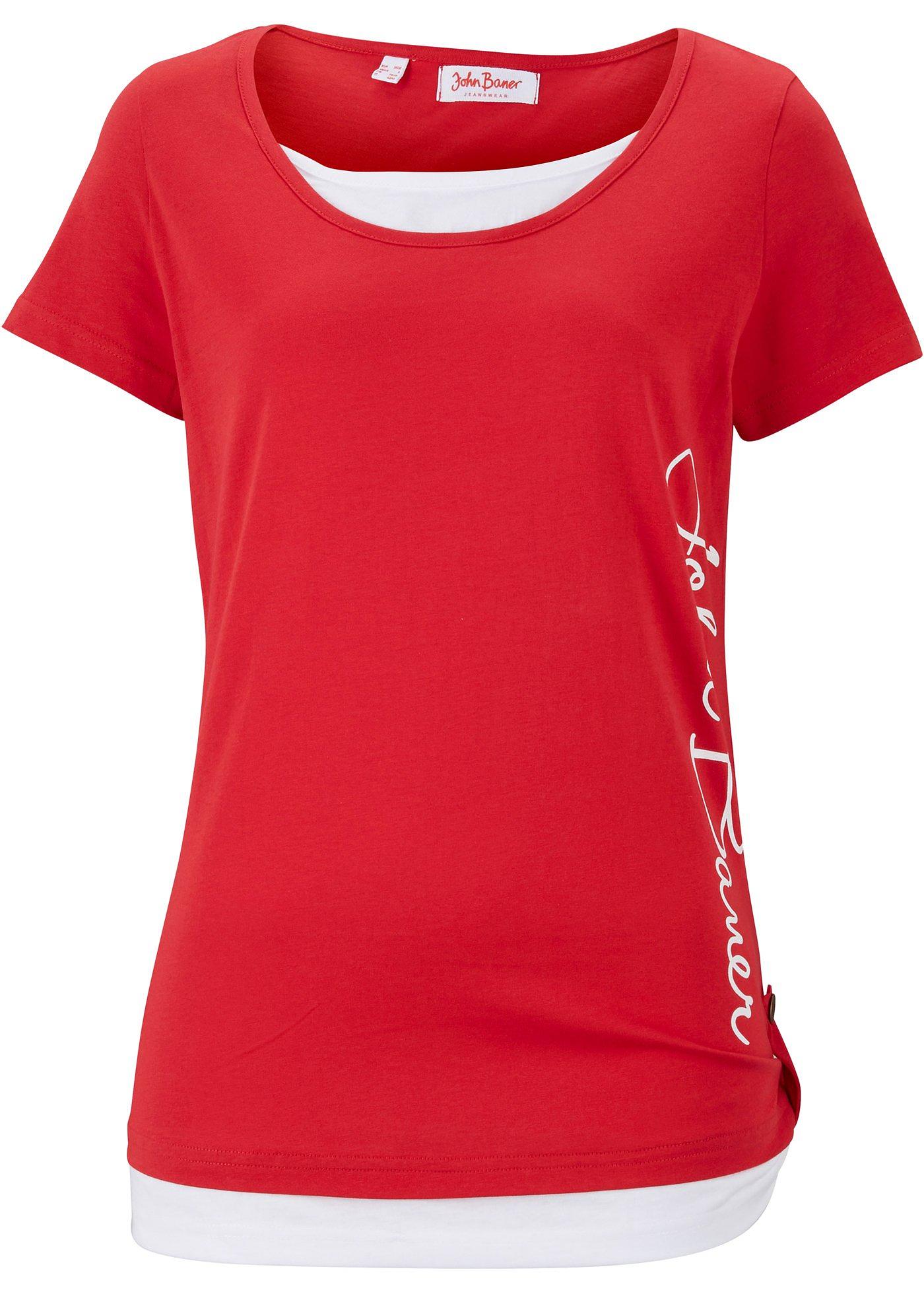 T-shirt coton extensible 2 en 1, manches courtes