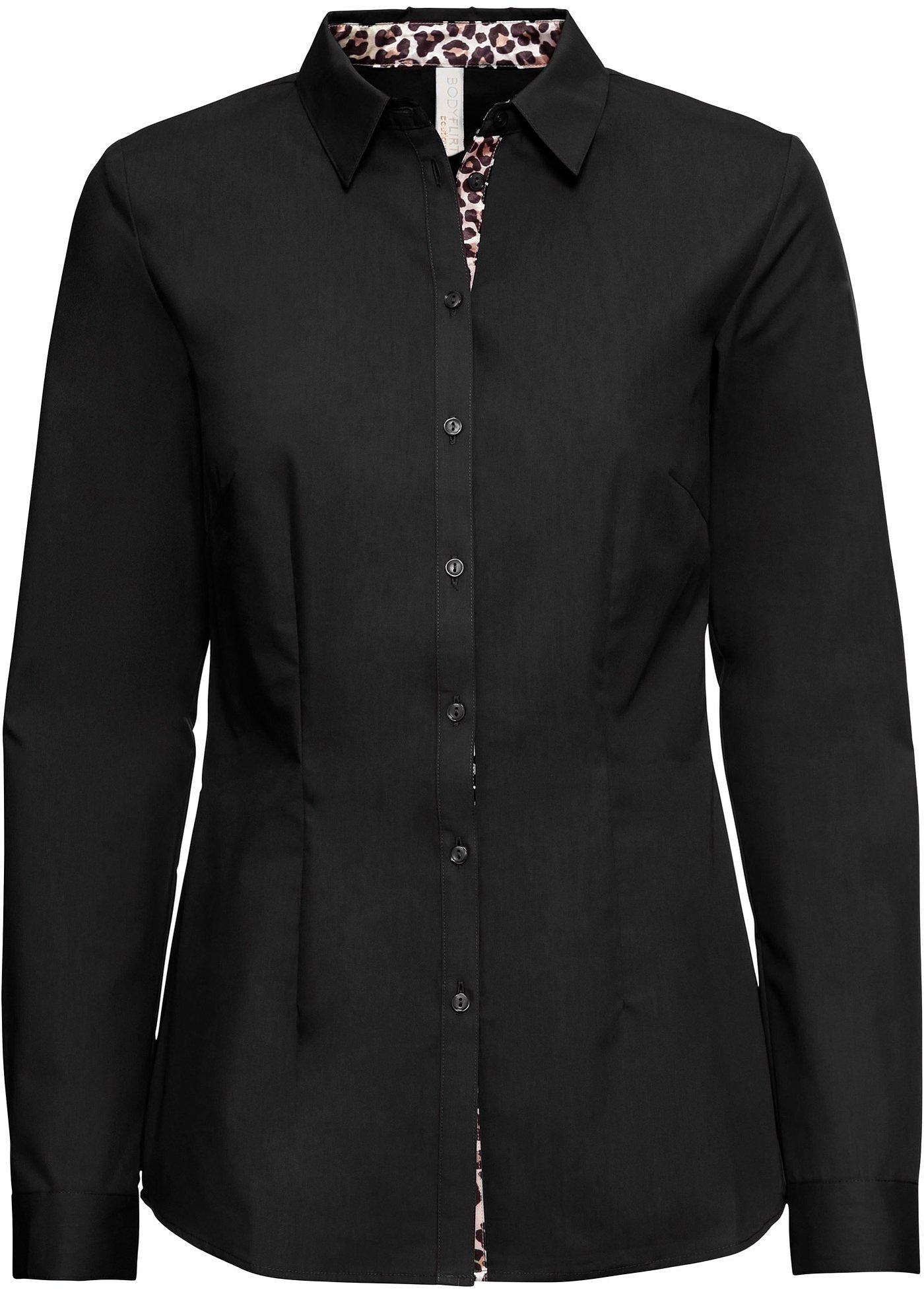 Chemisier à empiècement satin léopard