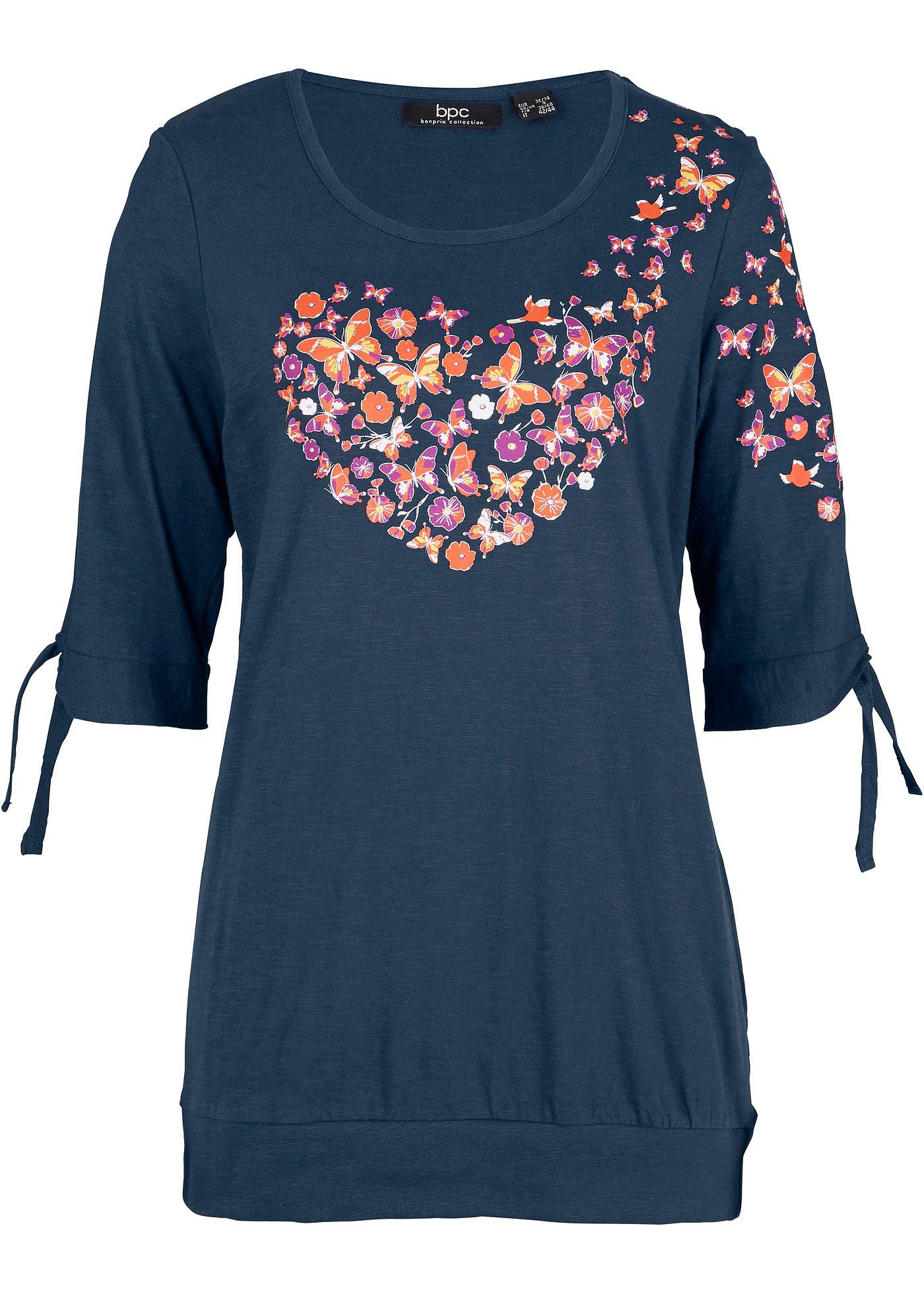 T-shirt coton épaules dénudées, mi-manches