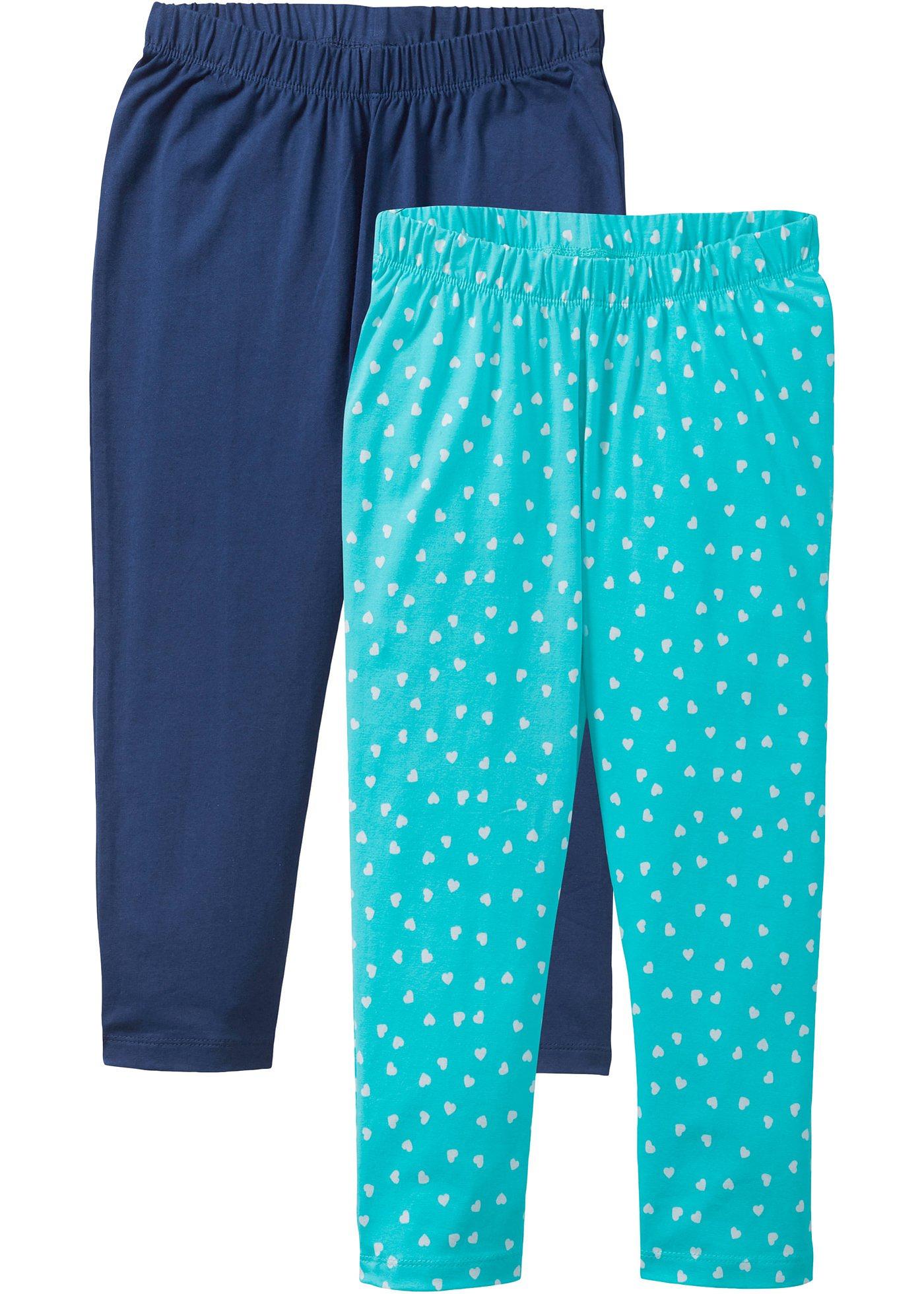 Lot de 2 leggings 3/4 fille avec coton bio