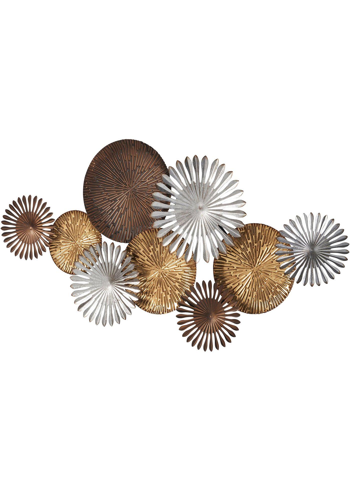 Décoration murale fleurs en métal