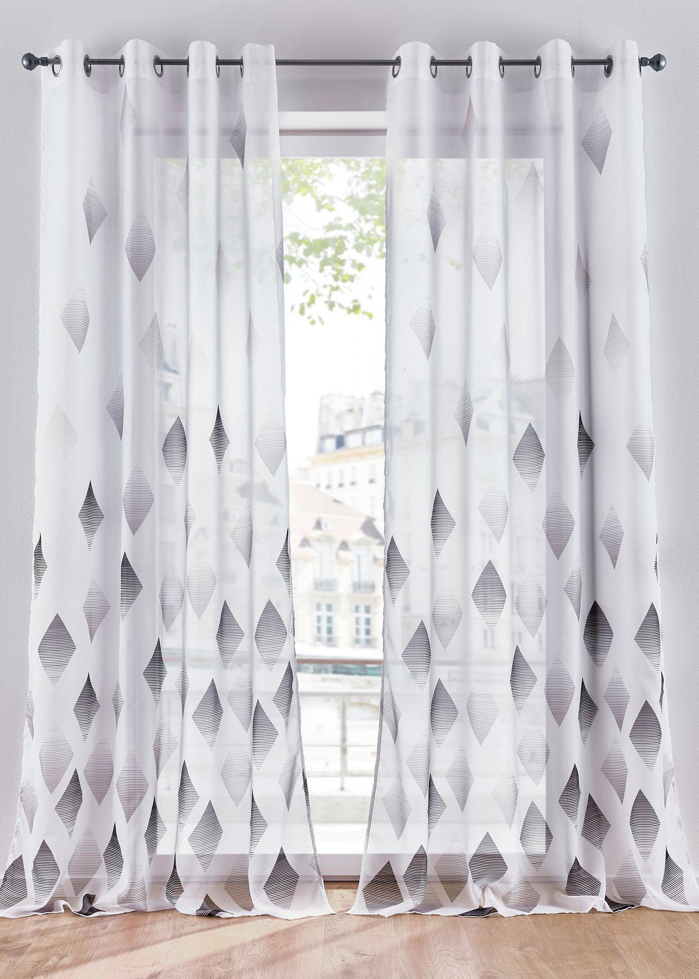 Voilage à imprimé graphique (1 pce.)