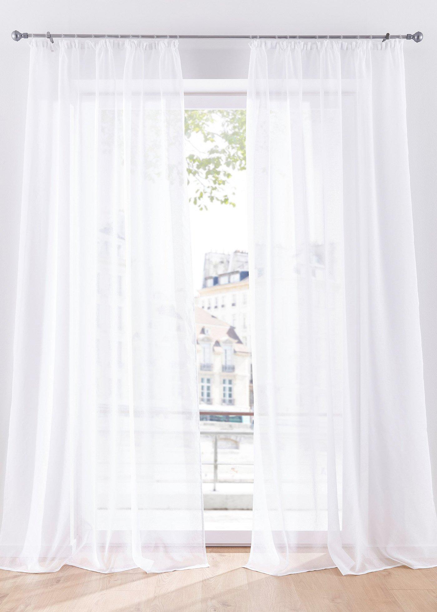 Voilage transparent structuré uni (1 pce.)