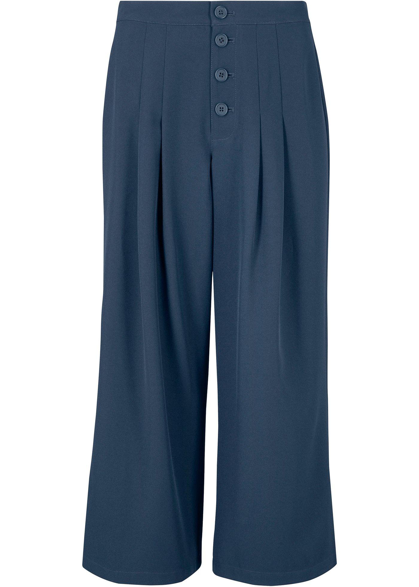 Jupe-culotte avec patte de boutonnage, longueur mollet