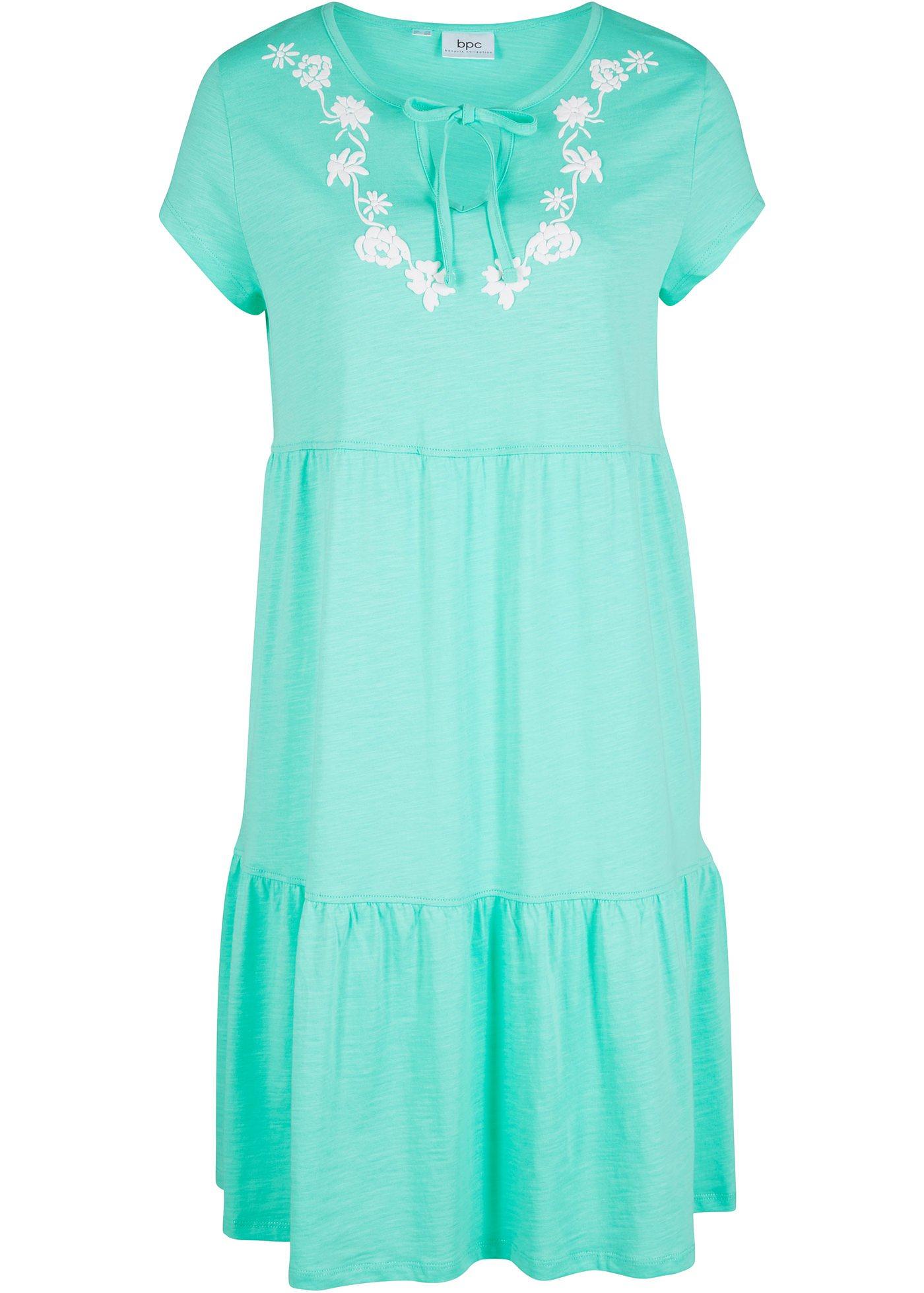 Robe-tunique en coton, manches courtes