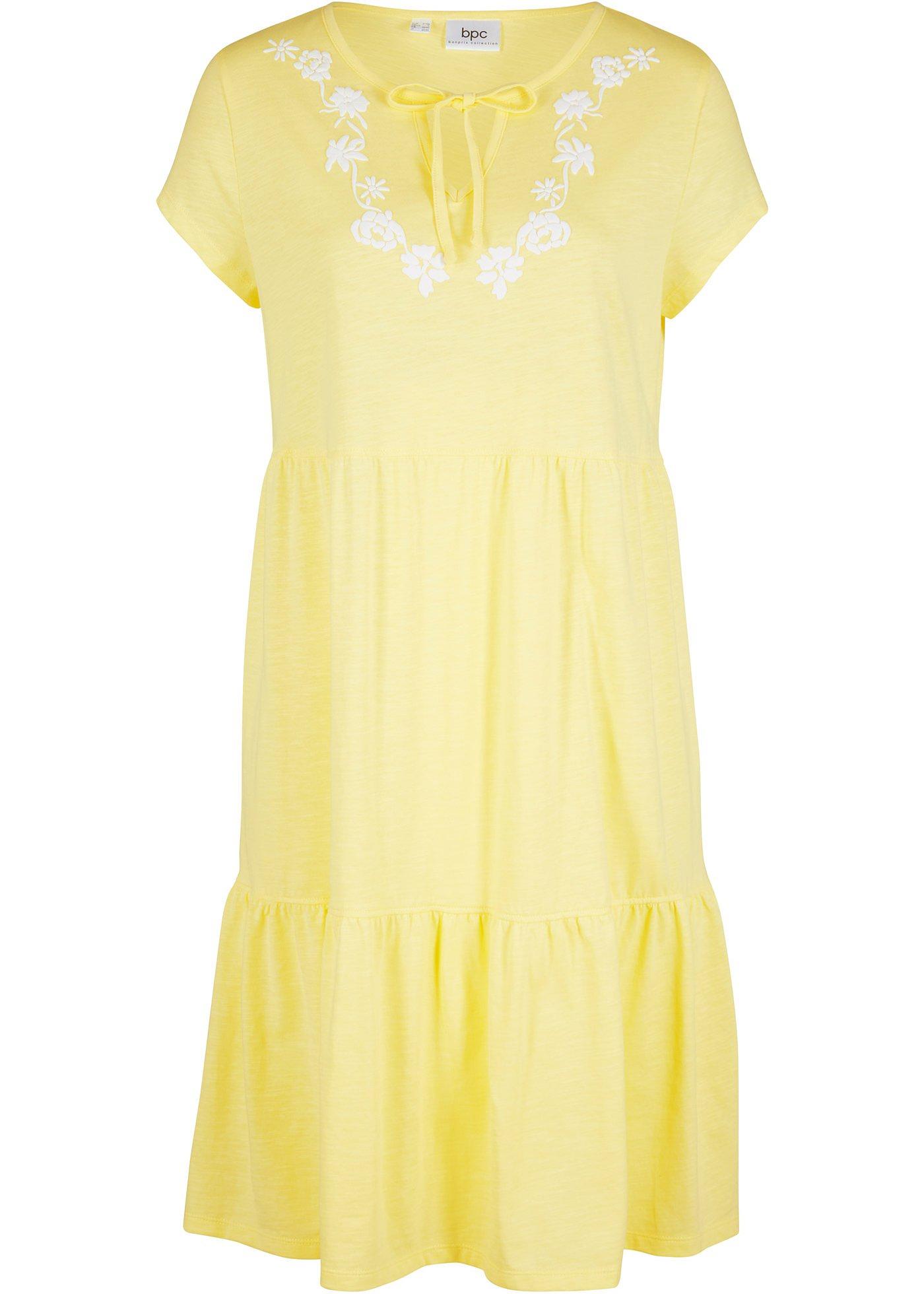 Robe-tunique en coton, manches courtes