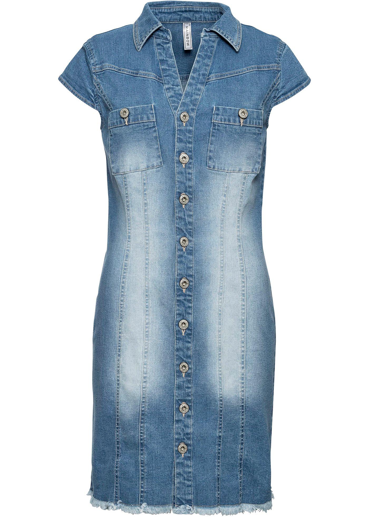 Mini robe en jean à boutons