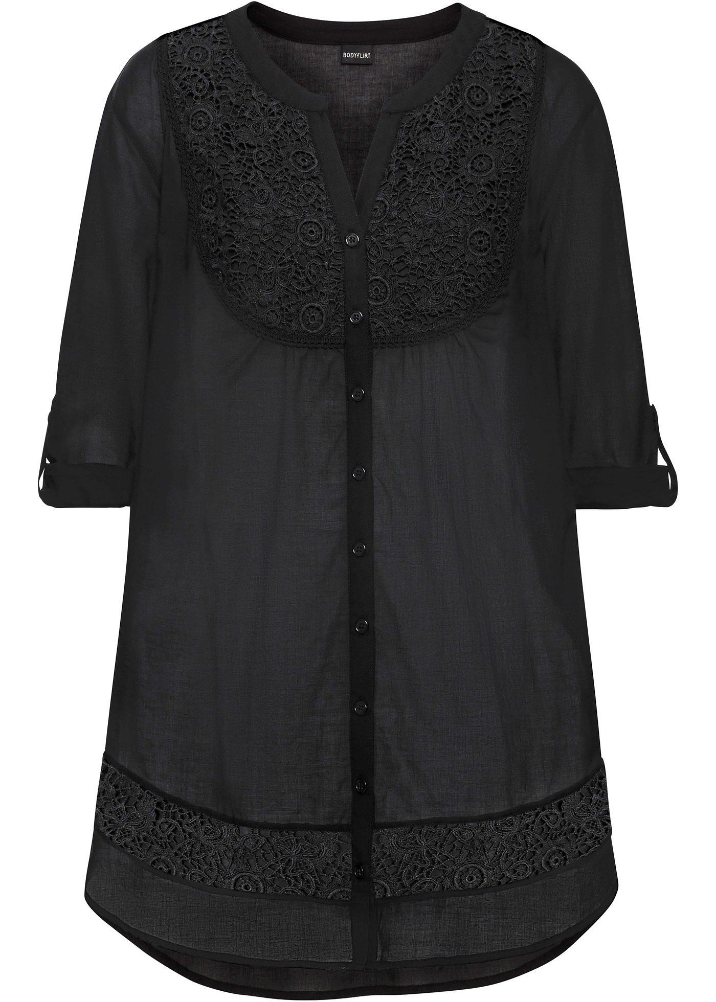 Chemisier long à dentelle