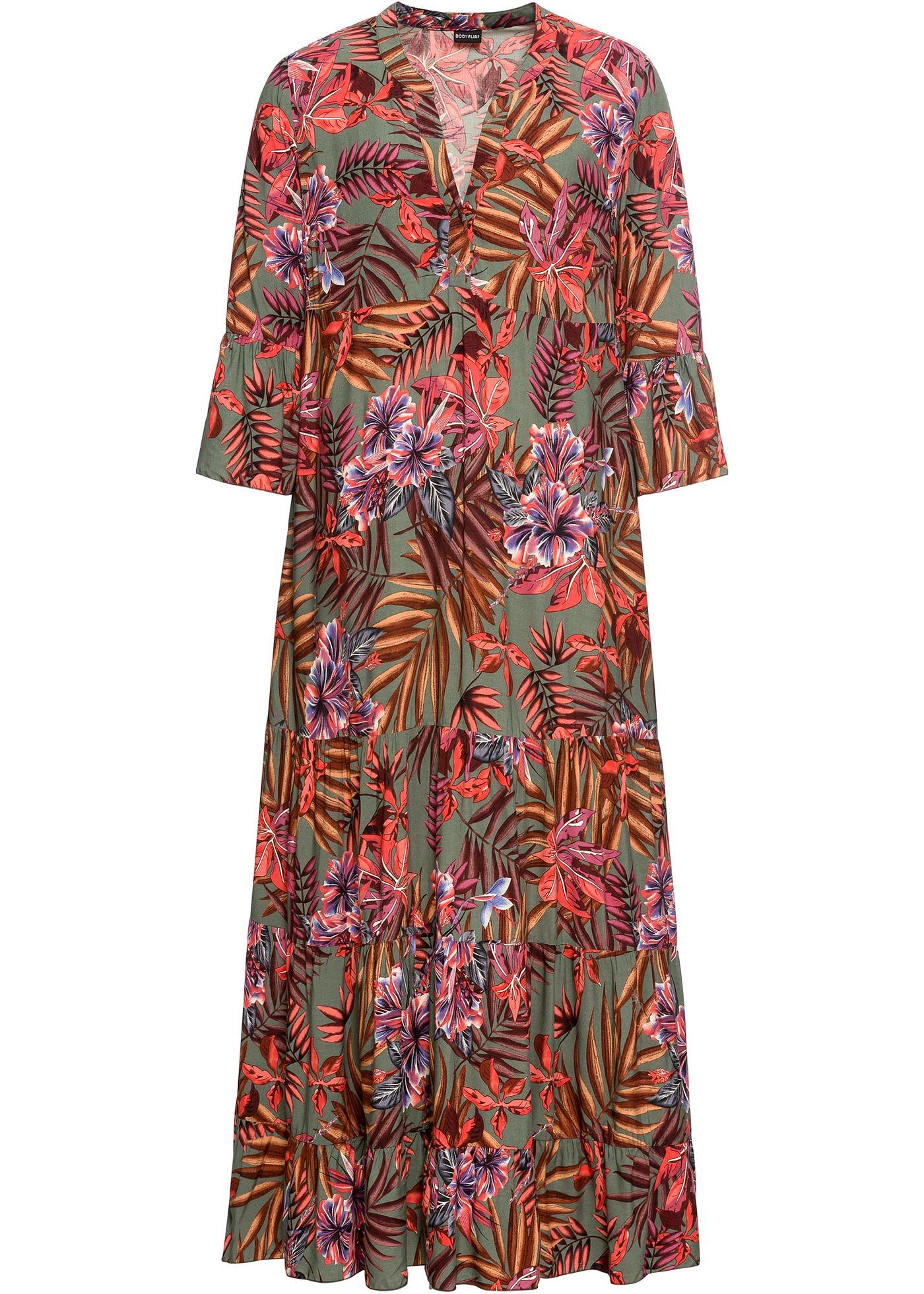 Robe longue imprimée taille courte