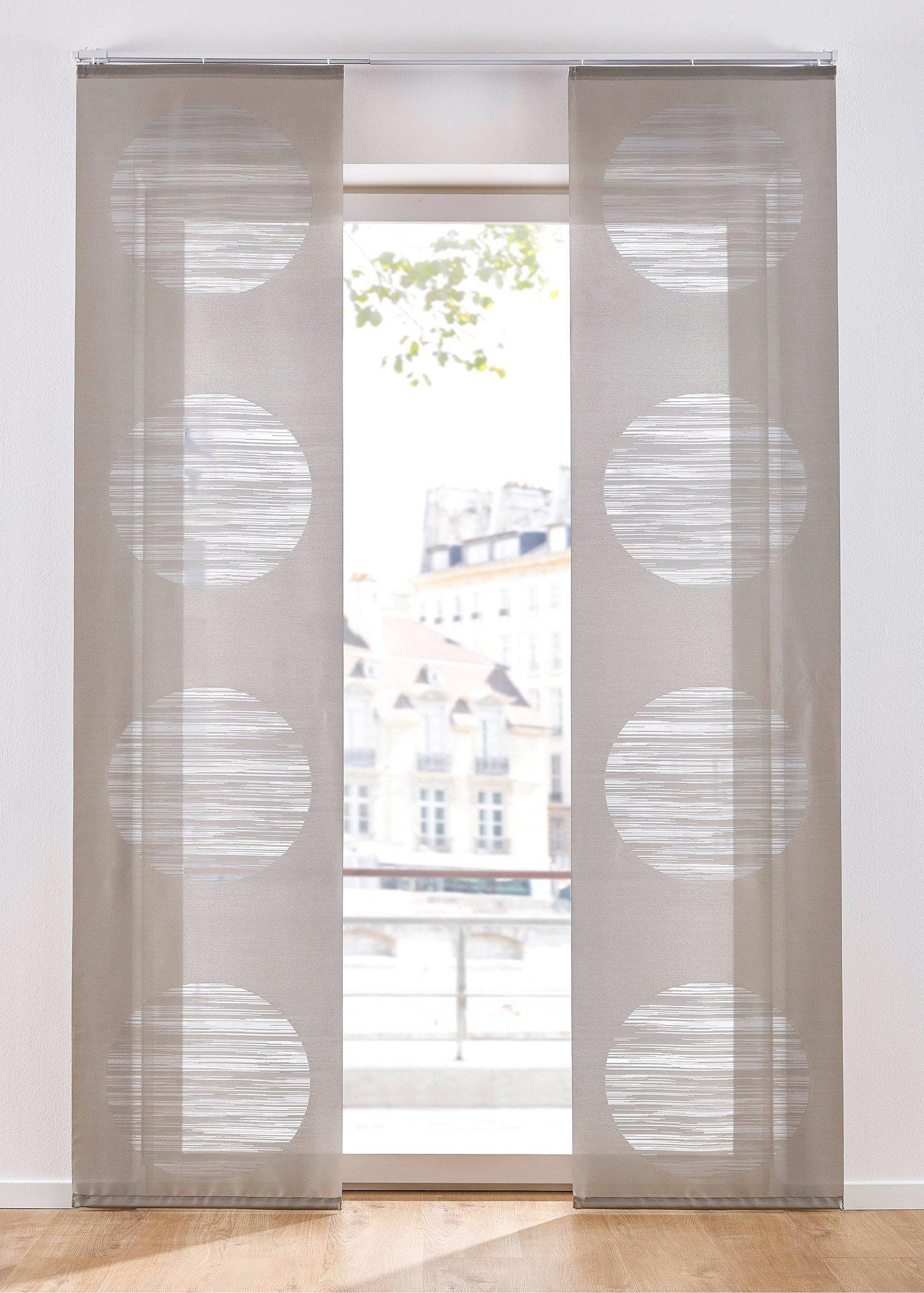 Panneau coulissant imprimé cercle (1 pce.)