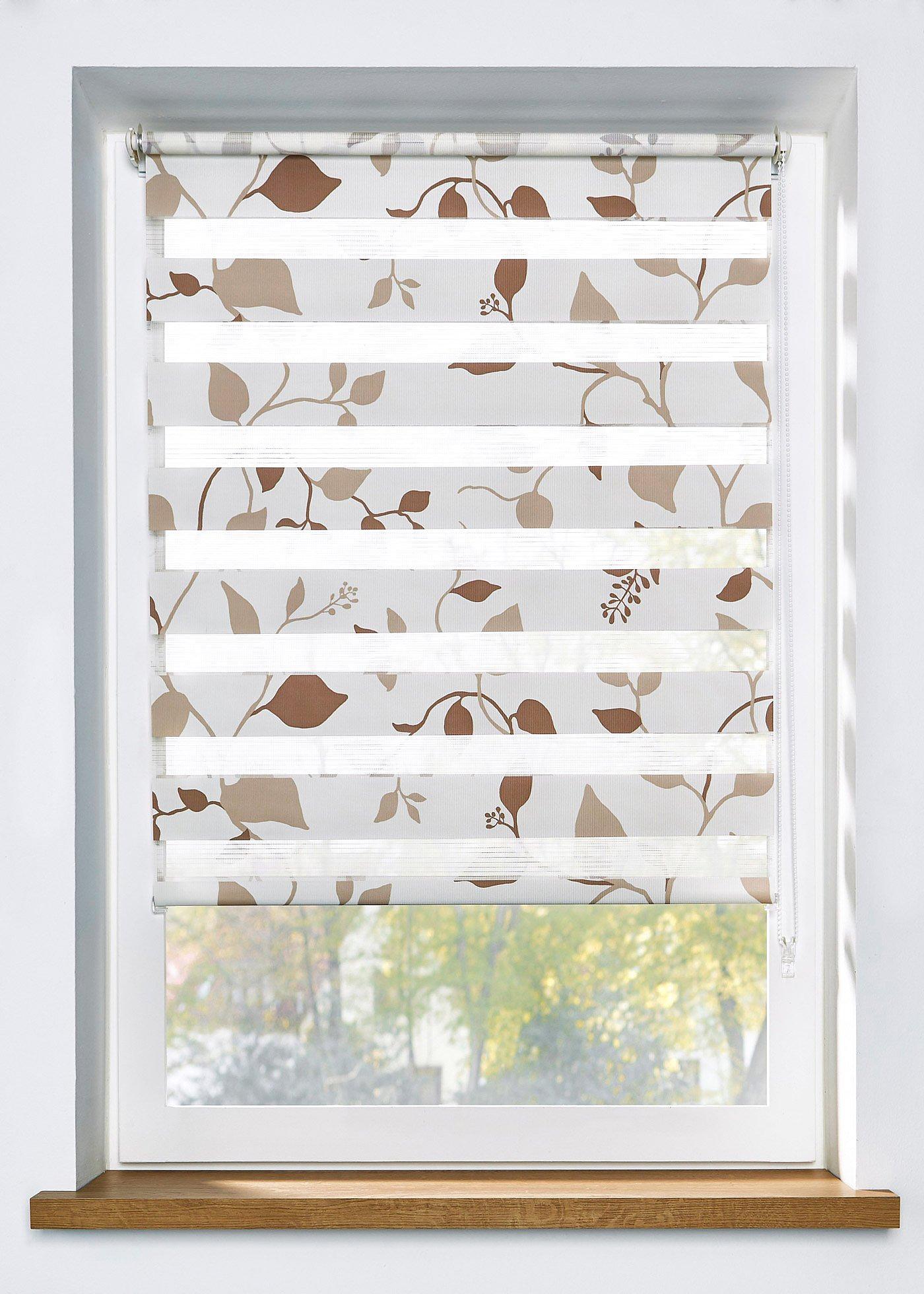 Store enrouleur double motif sarment