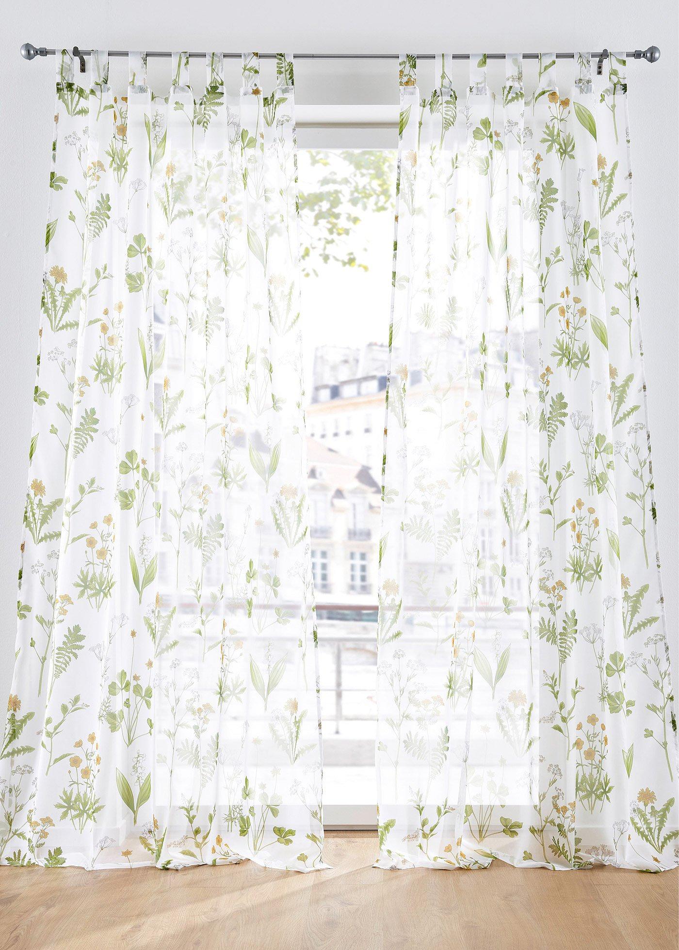 Voilage à imprimé floral (1 pce.)