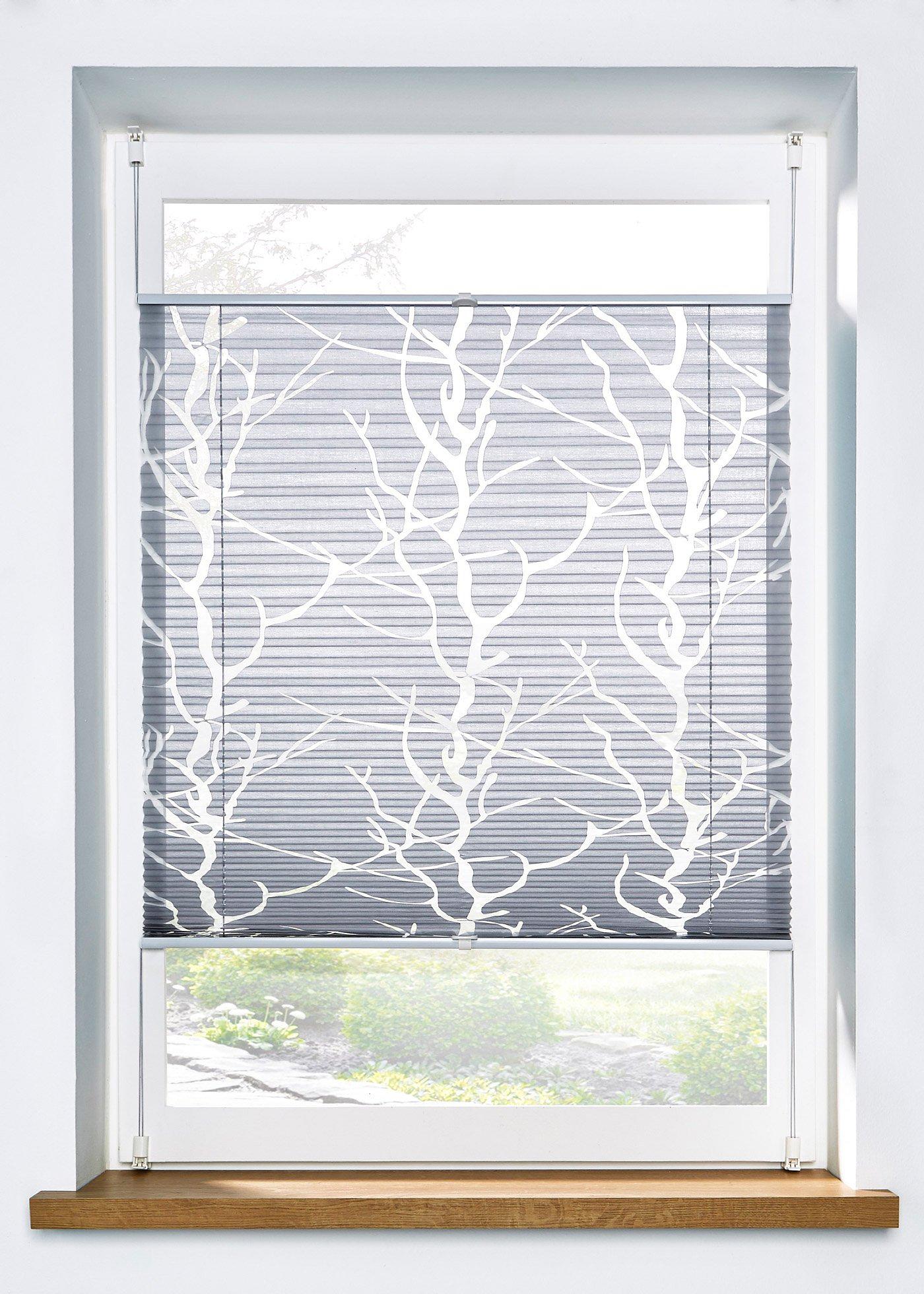 Store plissé dévoré avec imprimé sarments