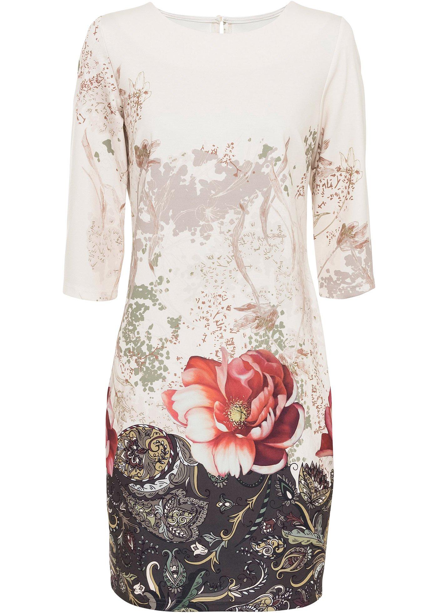 Robe fourreau en jersey à imprimé