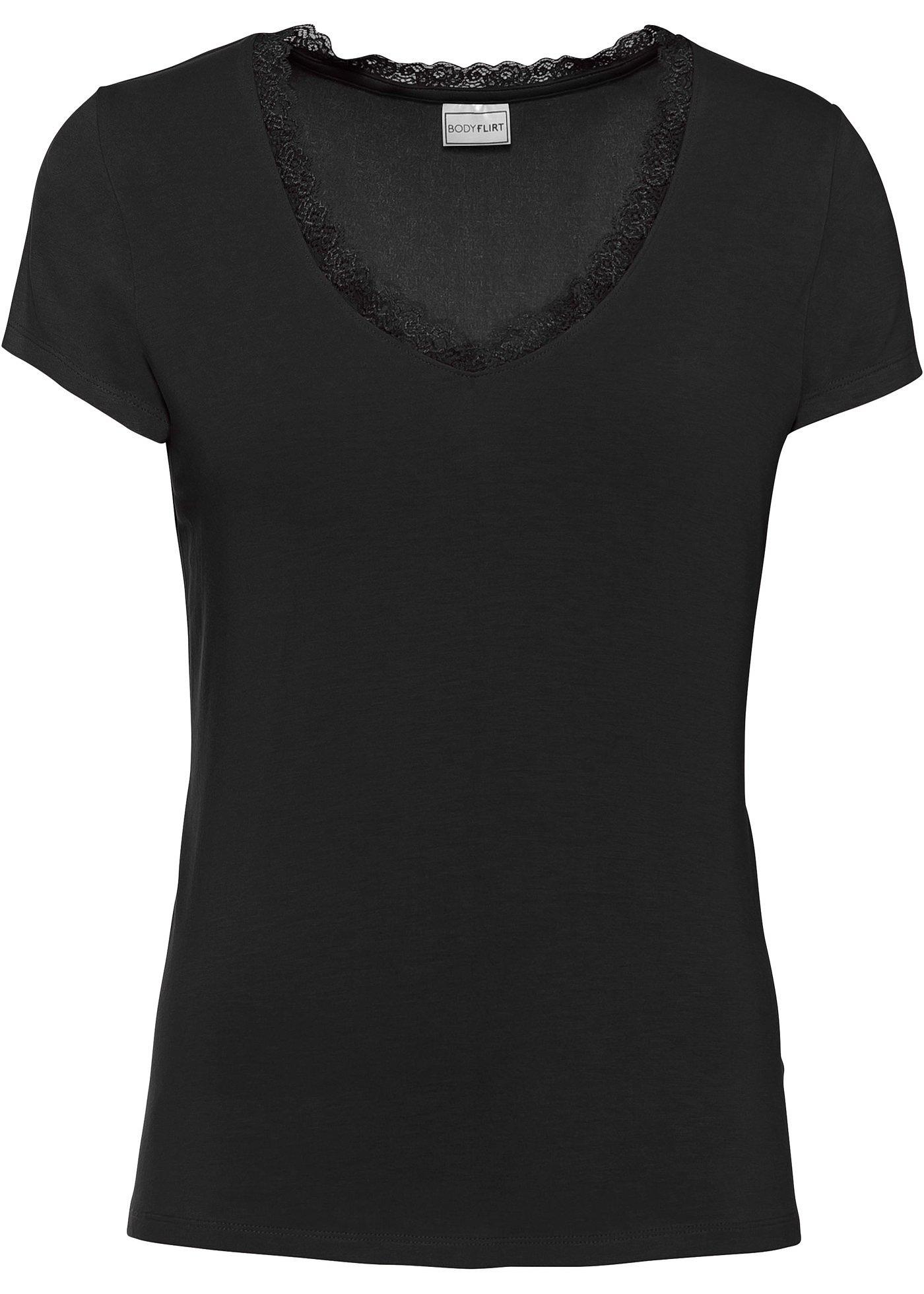 T-shirt à empiècement dentelle