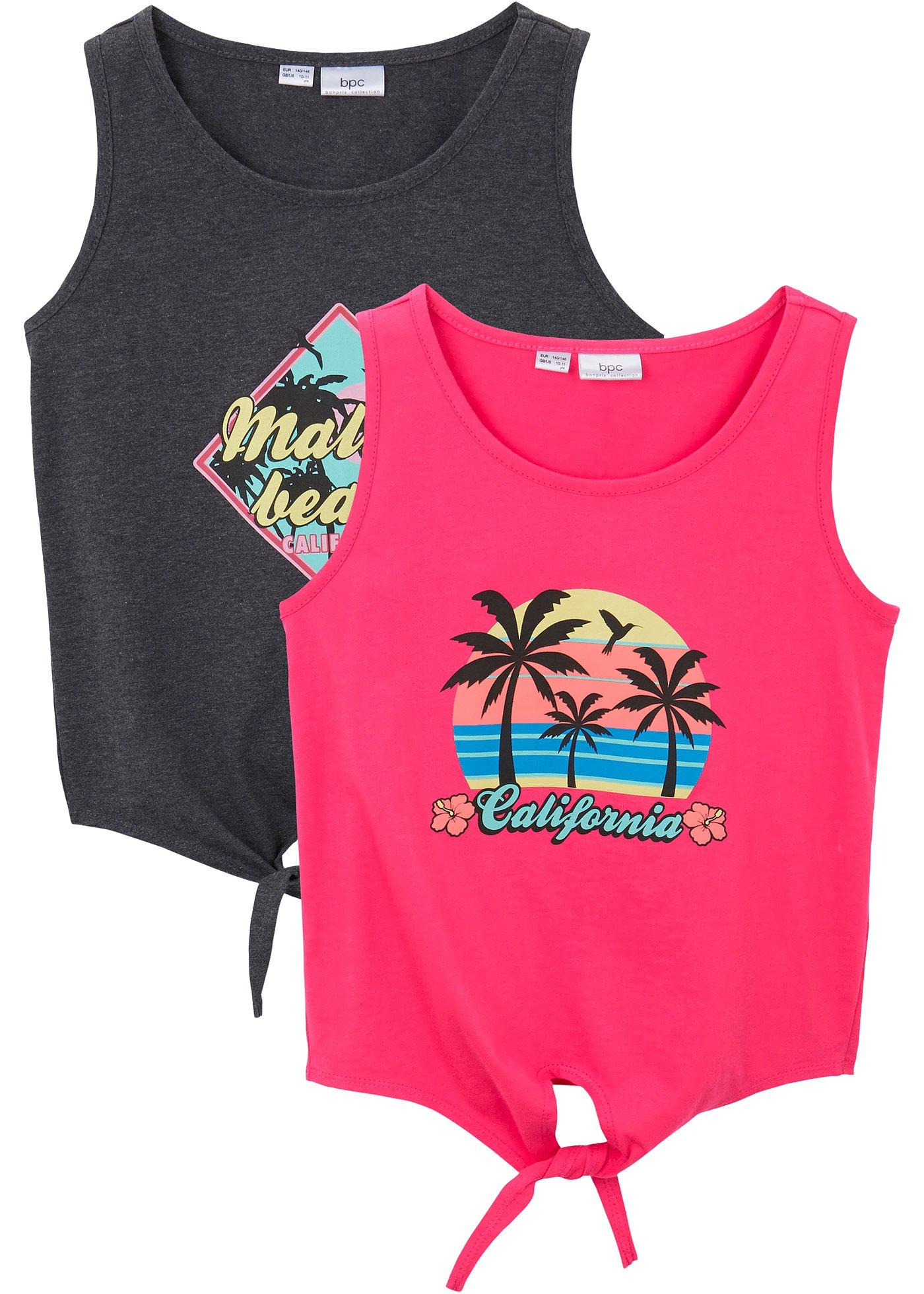 Lot de 2 tops fille avec coton bio