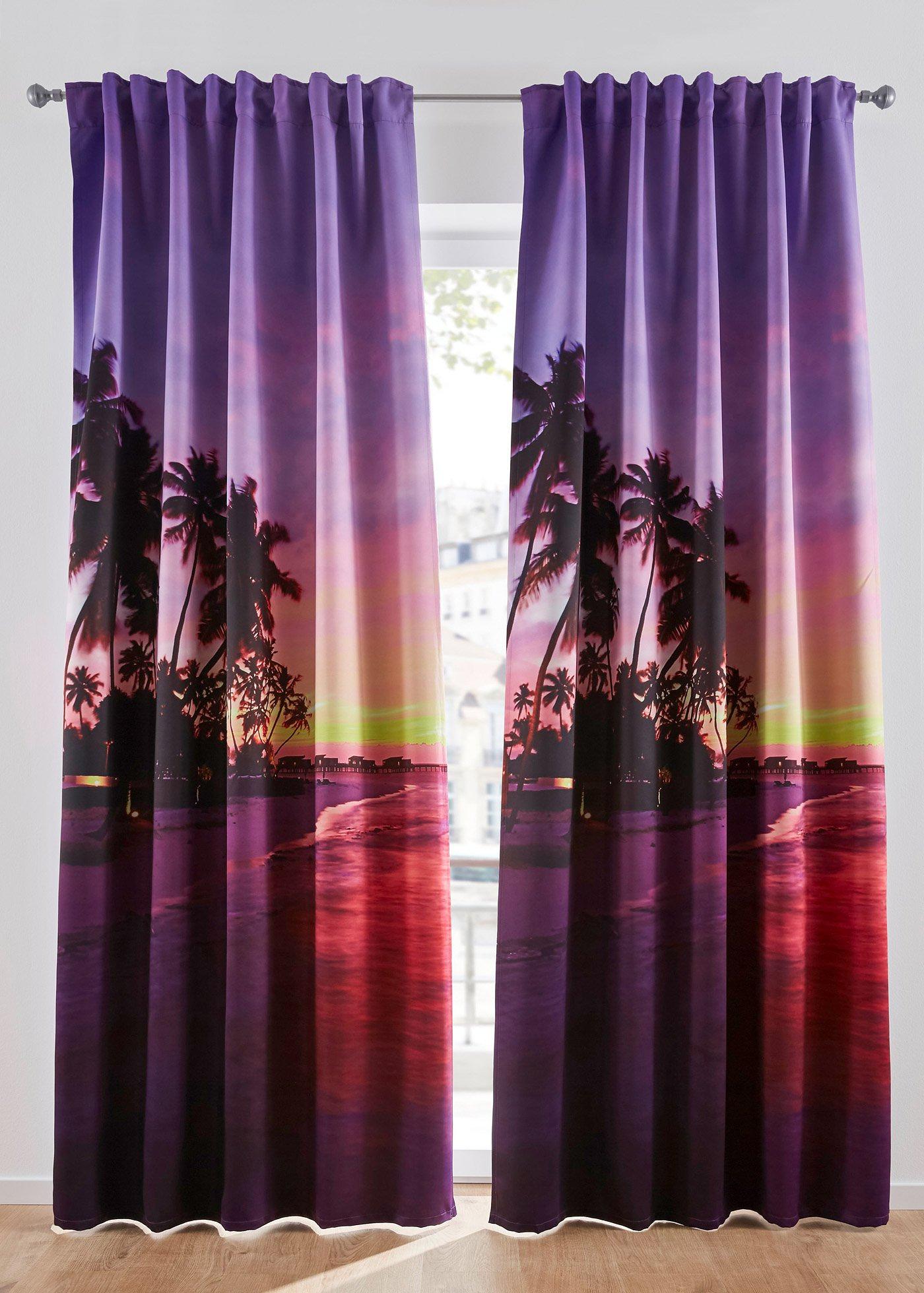 Panneau occultant avec imprimé plage (1 pce.)