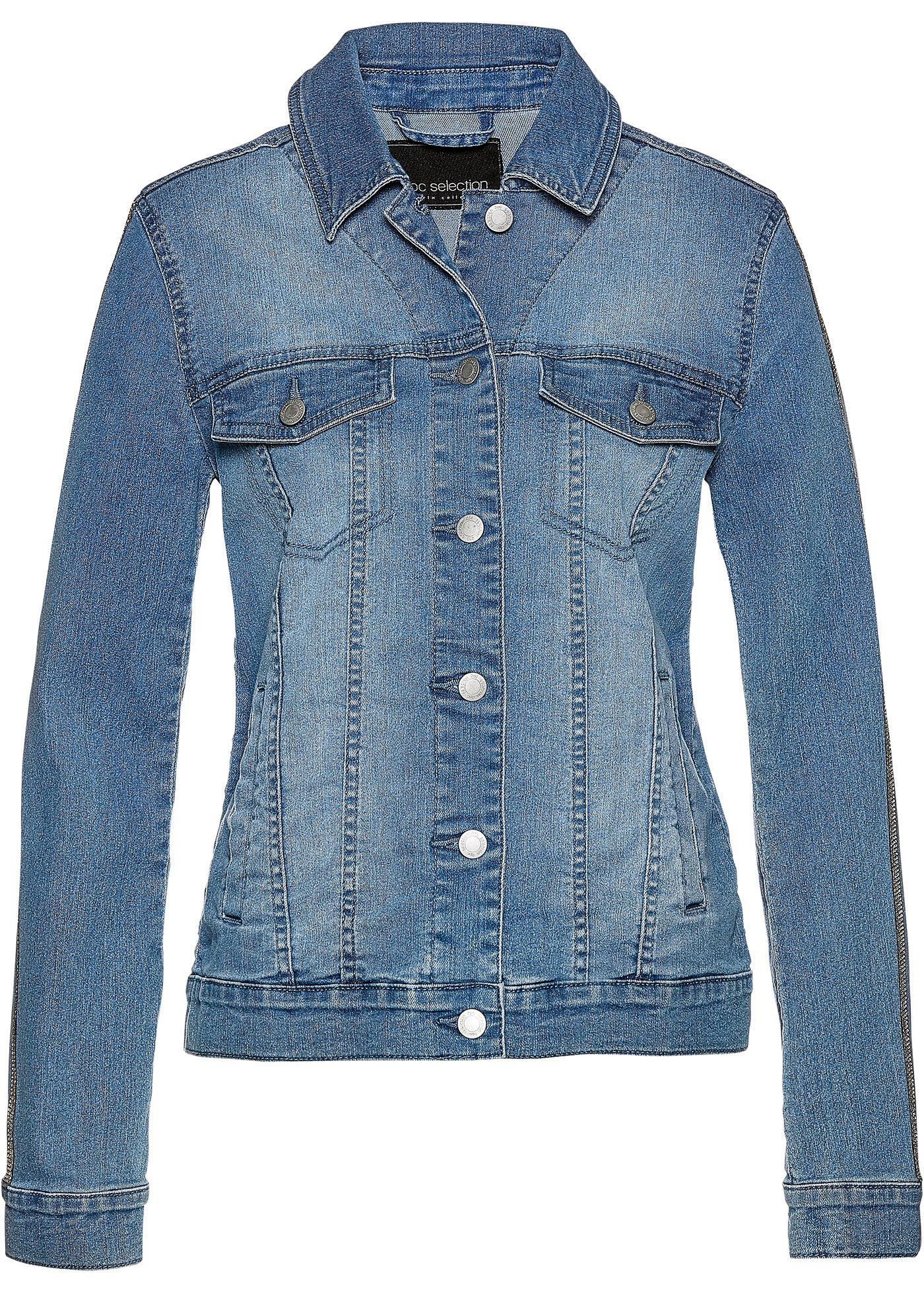 Veste en jean à bandes scintillantes