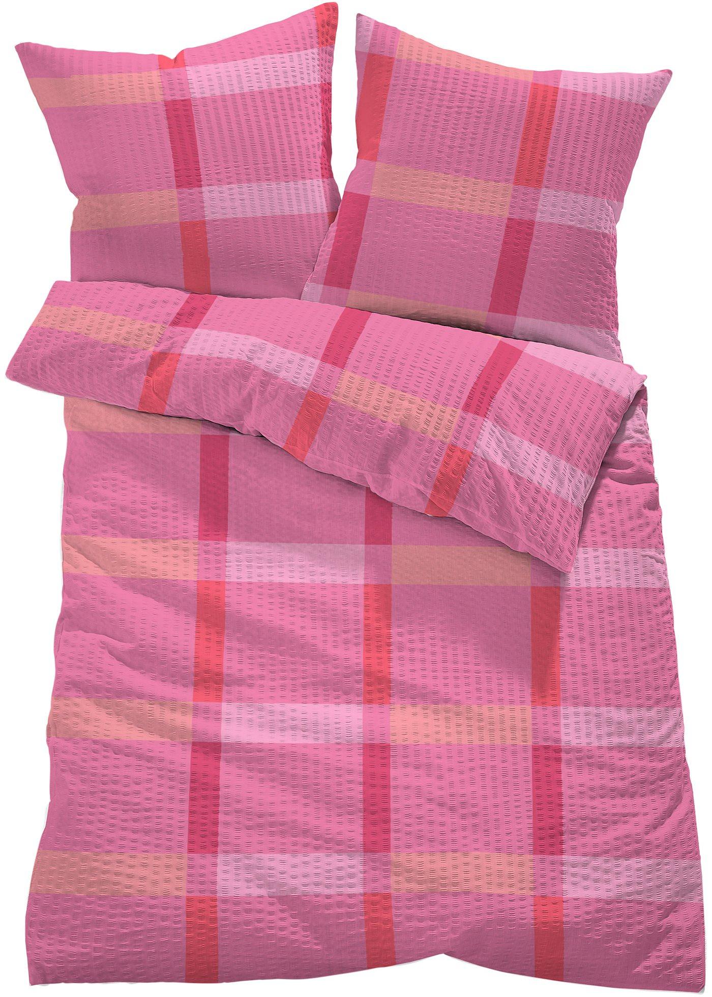 Parure de lit à carreaux