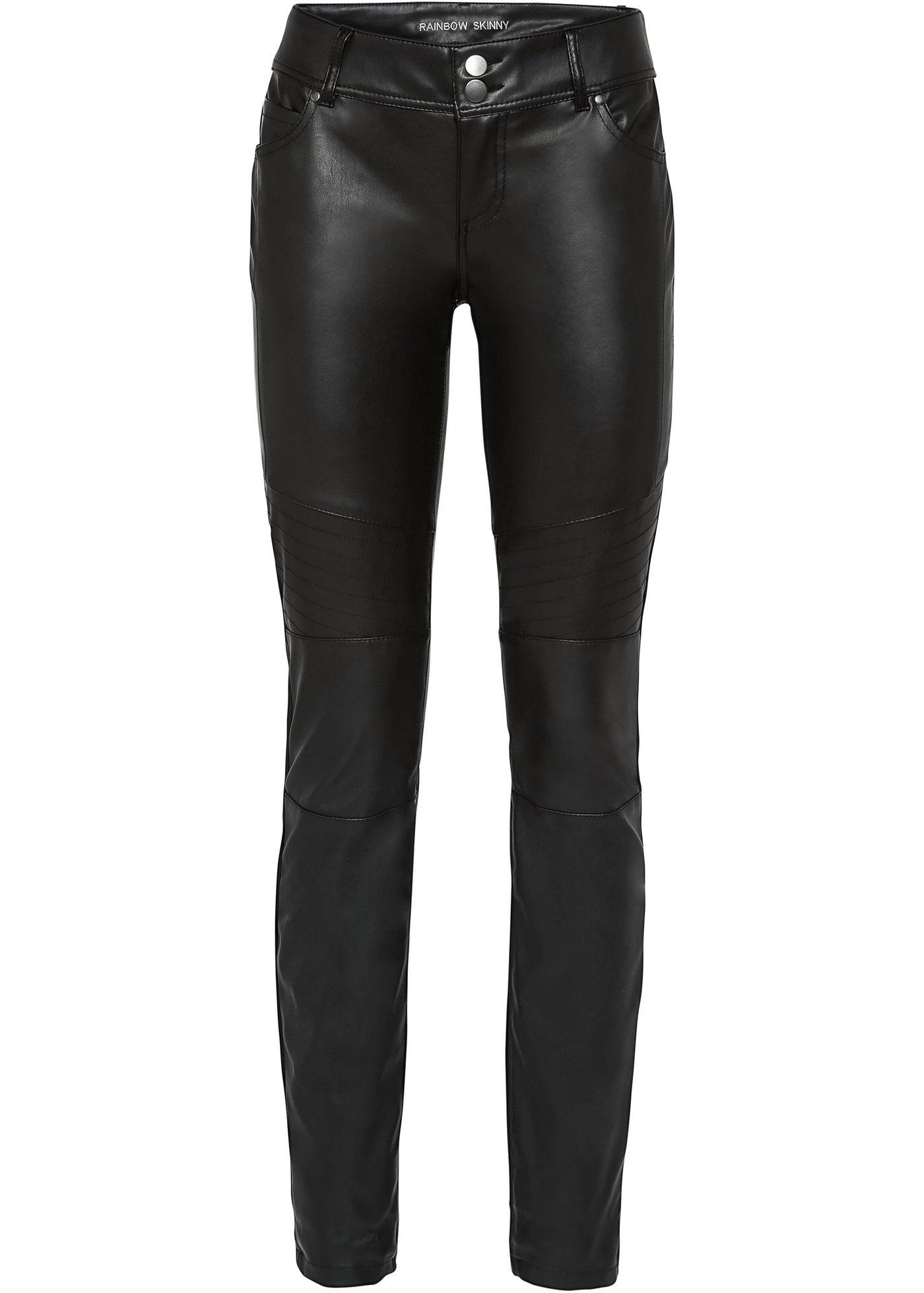 Pantalon biker synthétique imitation cuir