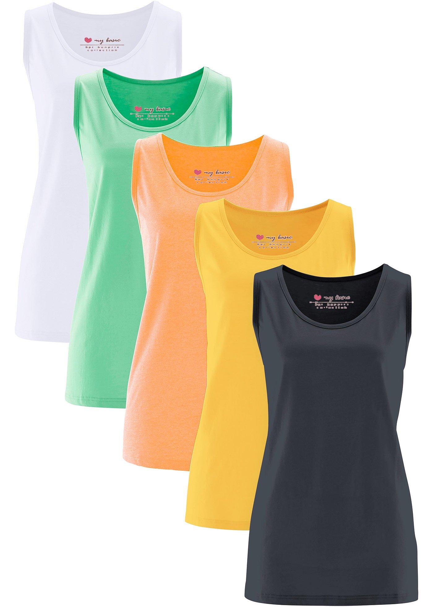 Lot de 5 tops longs coton