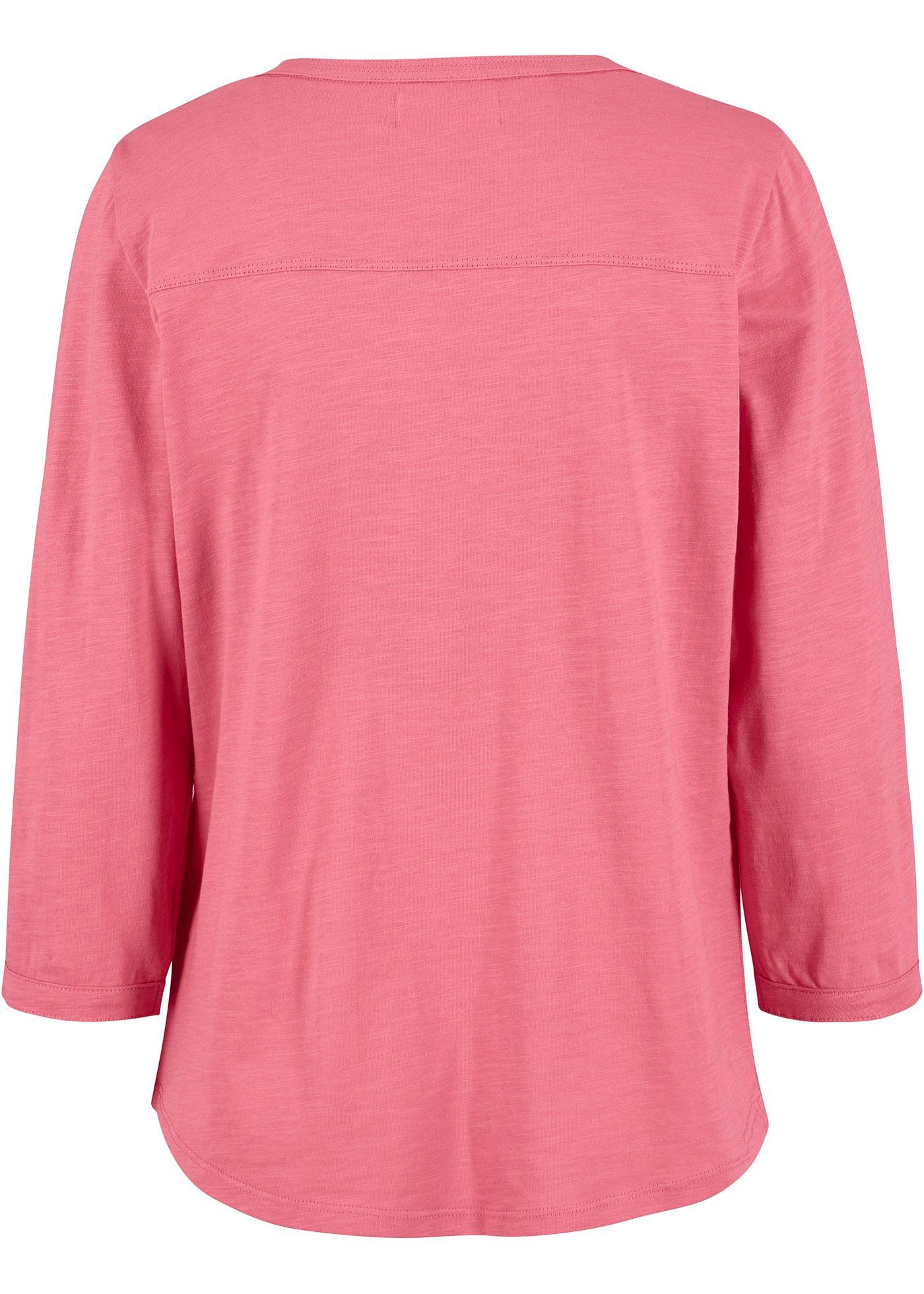 T-shirt col Henley manches 3/4, coton bio