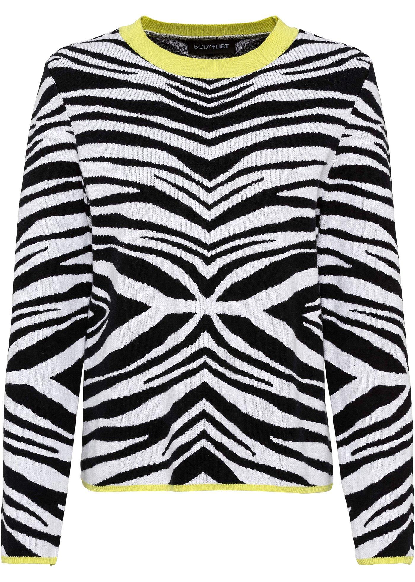 Pull long à motif zèbre