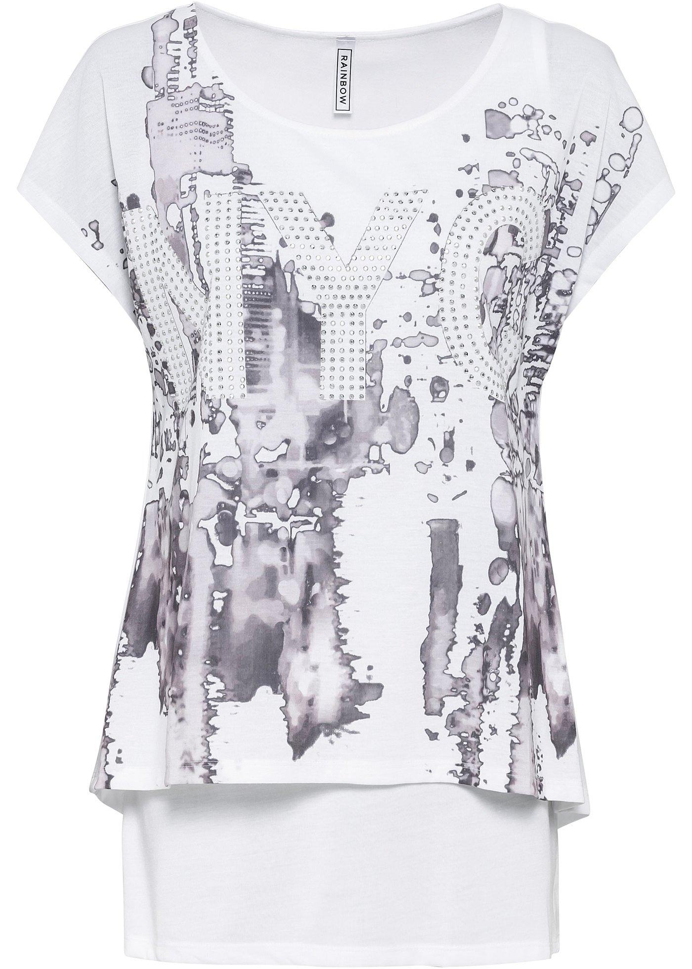 T-shirt long imprimé 2 en 1