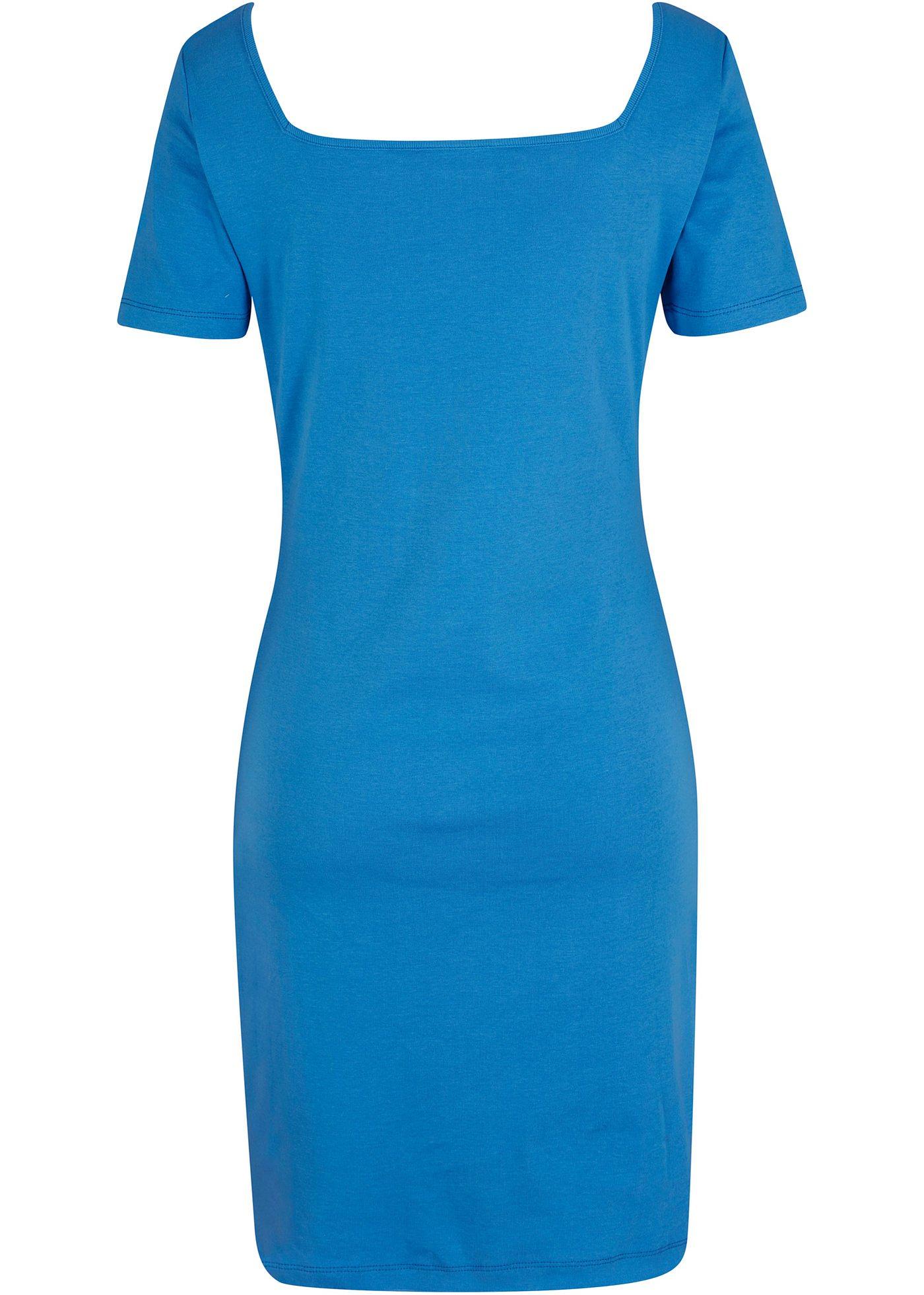 Robe côtelée à décolleté carré