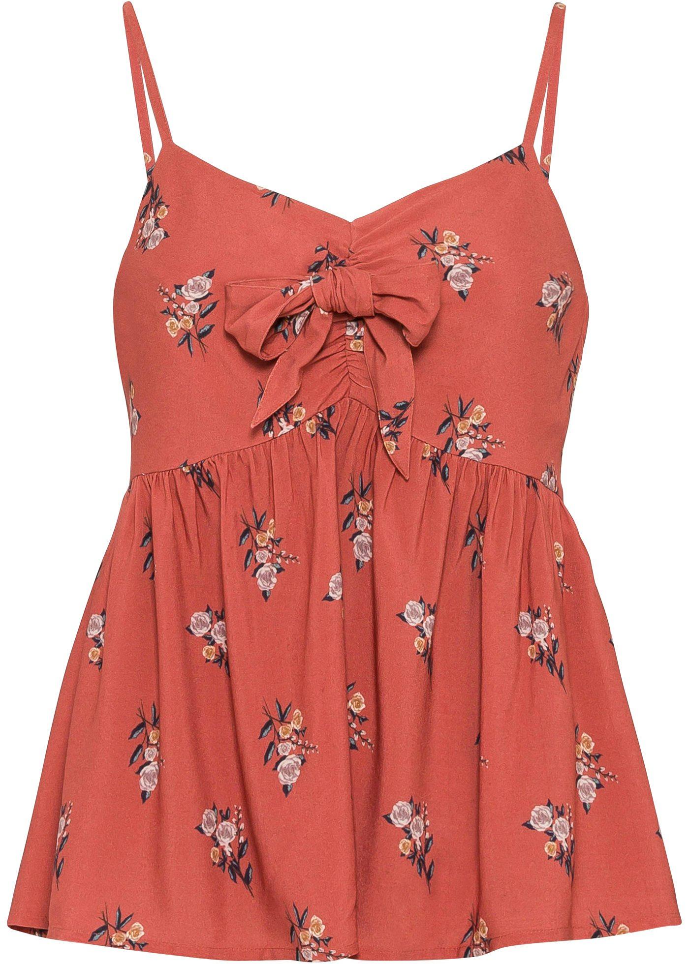 Top-blouse imprimé à détail nœud