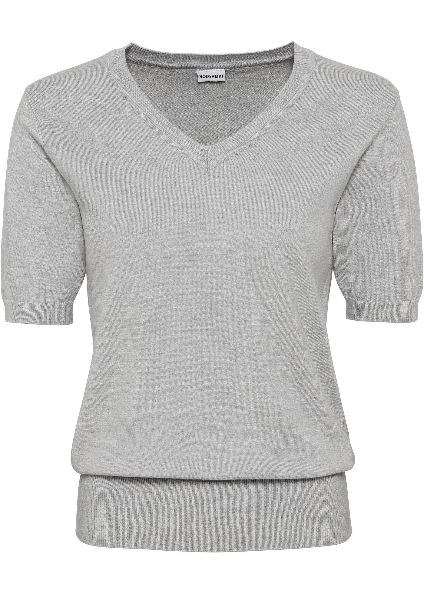 Pull col V, manches courtes